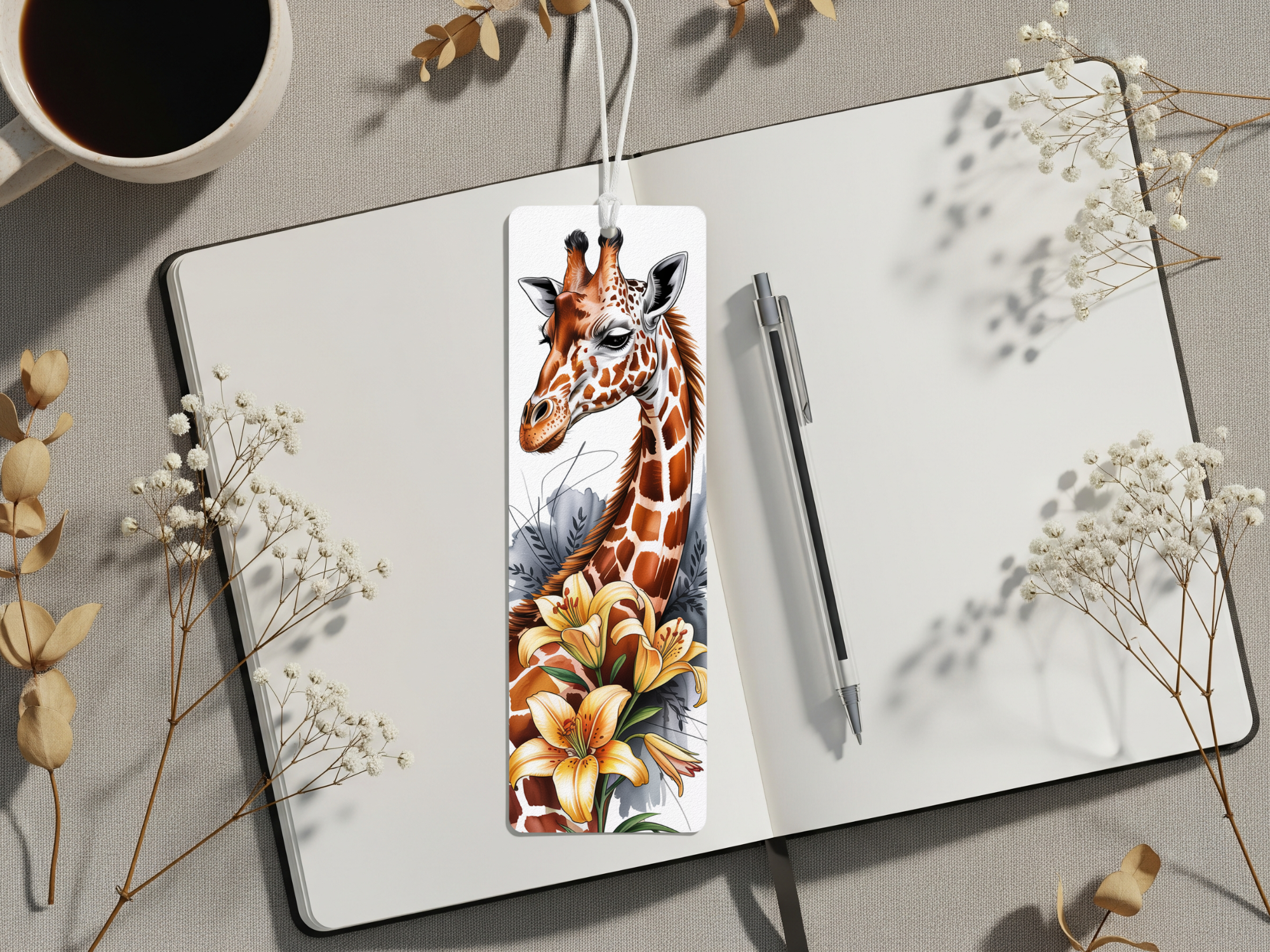 Stand tall in your reading adventures, Aluminum Metal Bookmarks, Giraffe Images