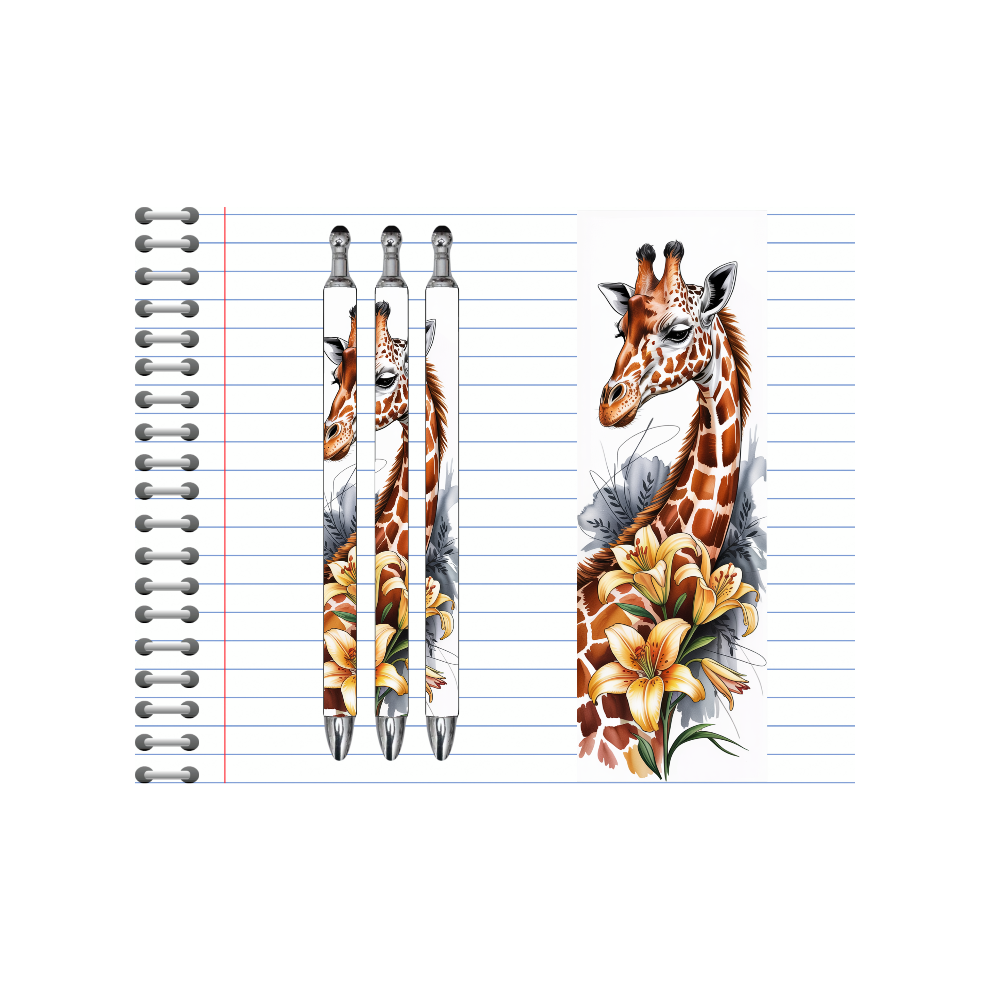 A long‑necked twist on everyday writing, Refillable Pens, Giraffe Images multiple options and Images available.