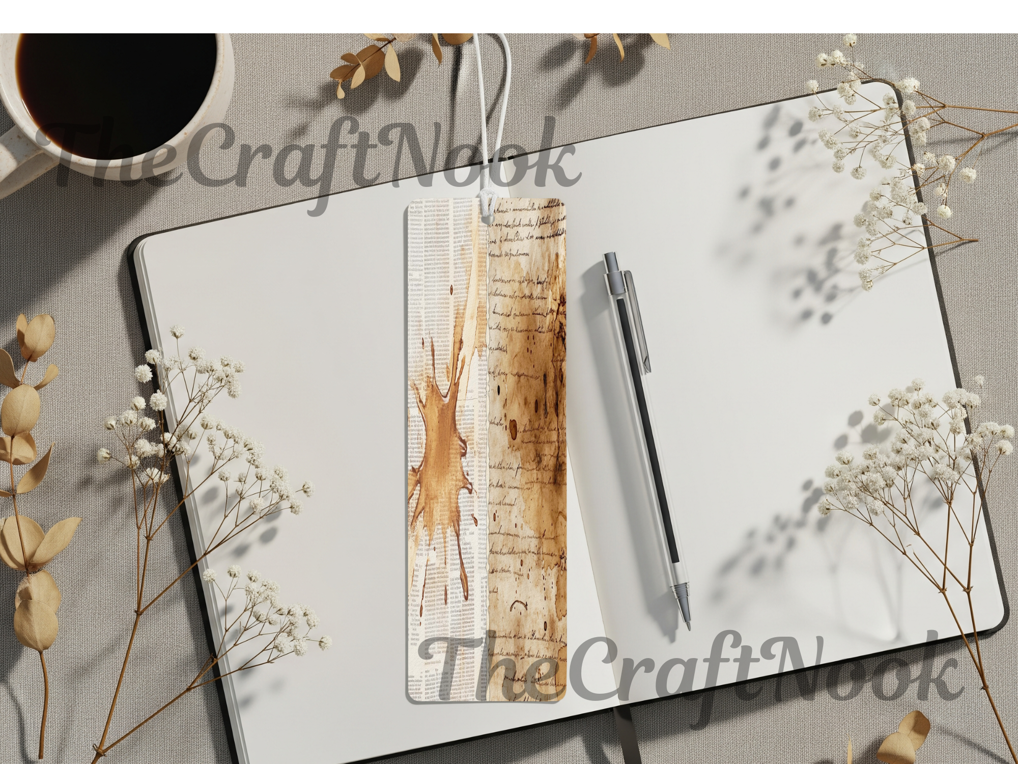 Caffeine & Chapters Bookmark. Aluminum Metal Bookmarks