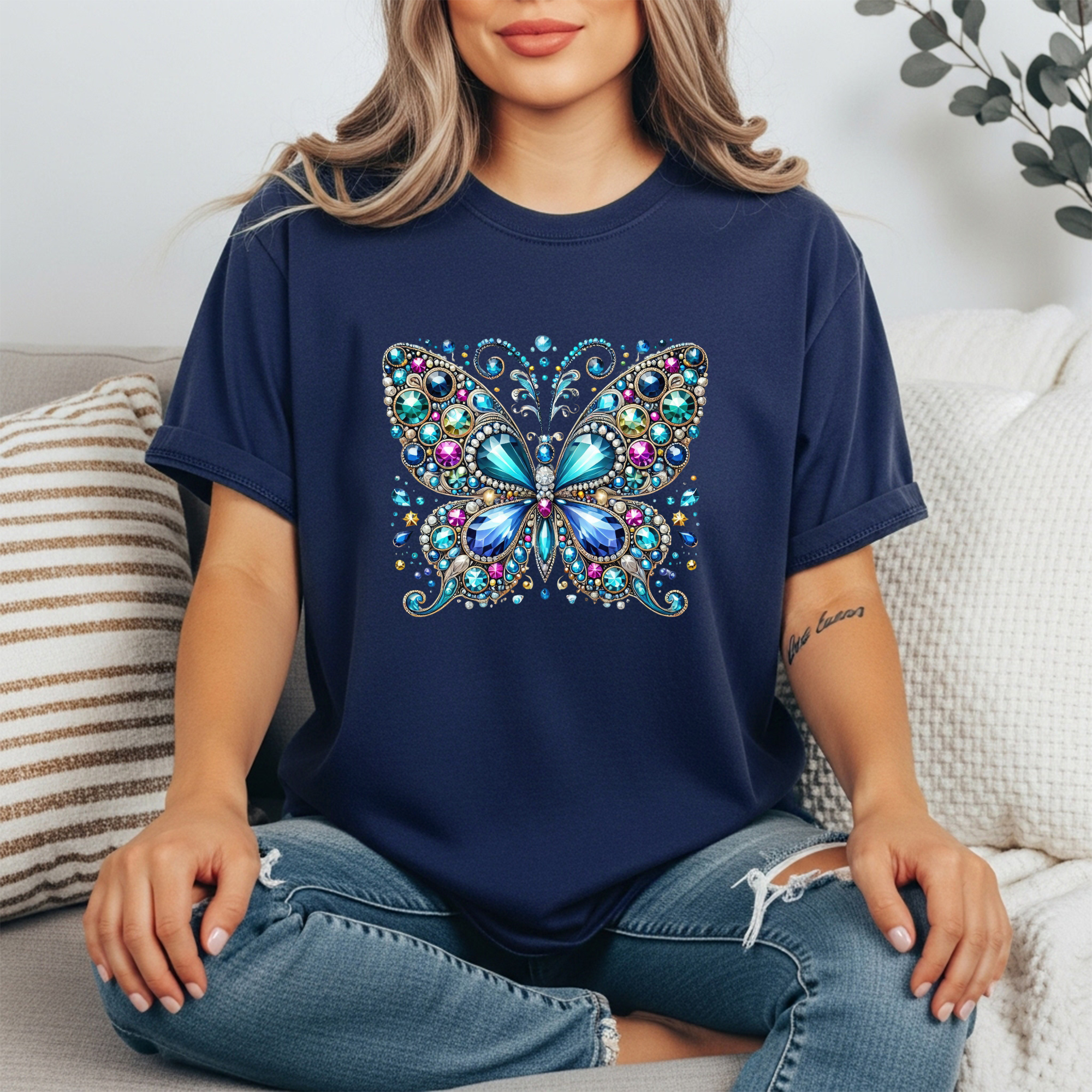Bling Butterfly Graphic T-Shirt