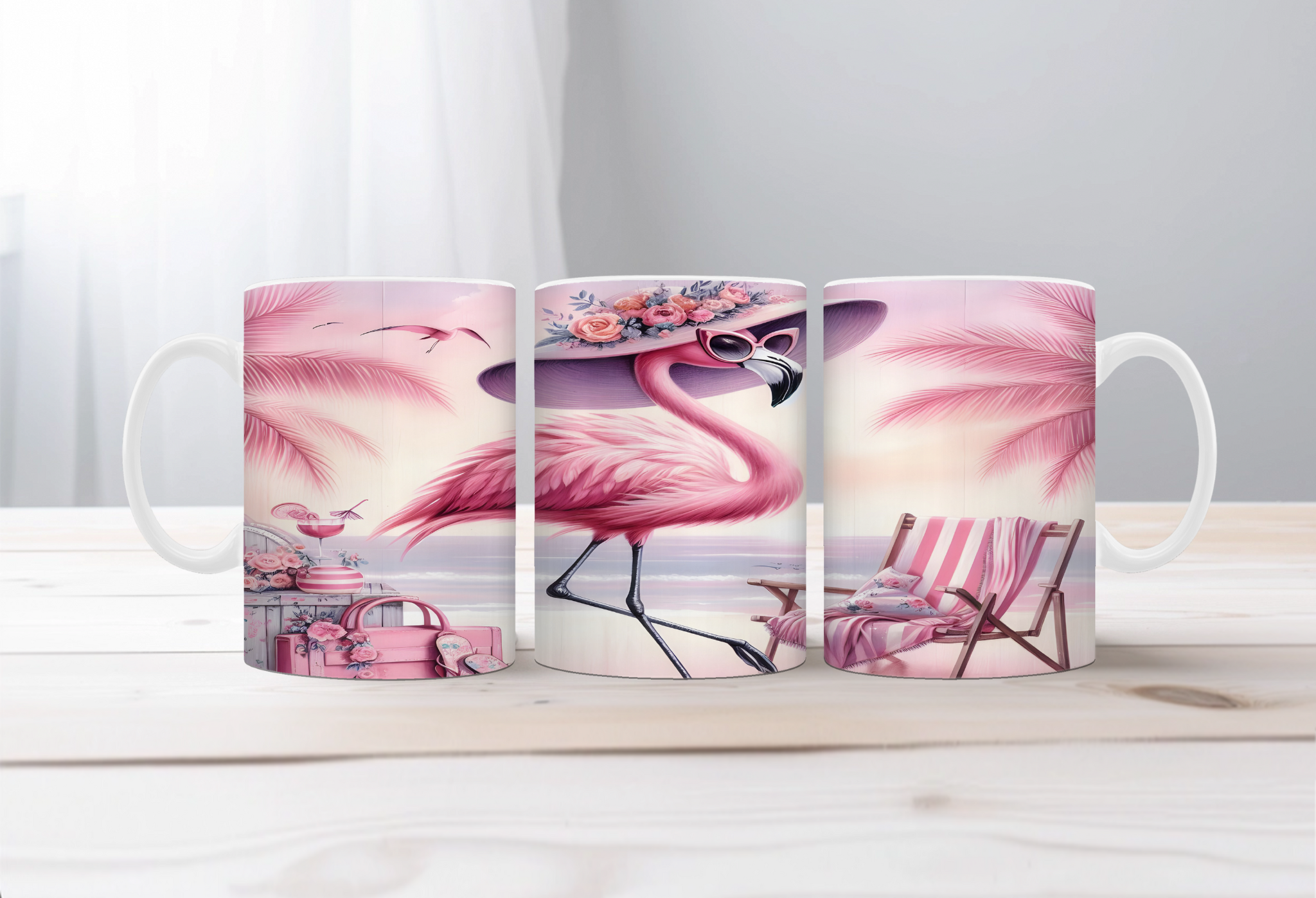 Sunshine & Whimsy Flamingo Mugs