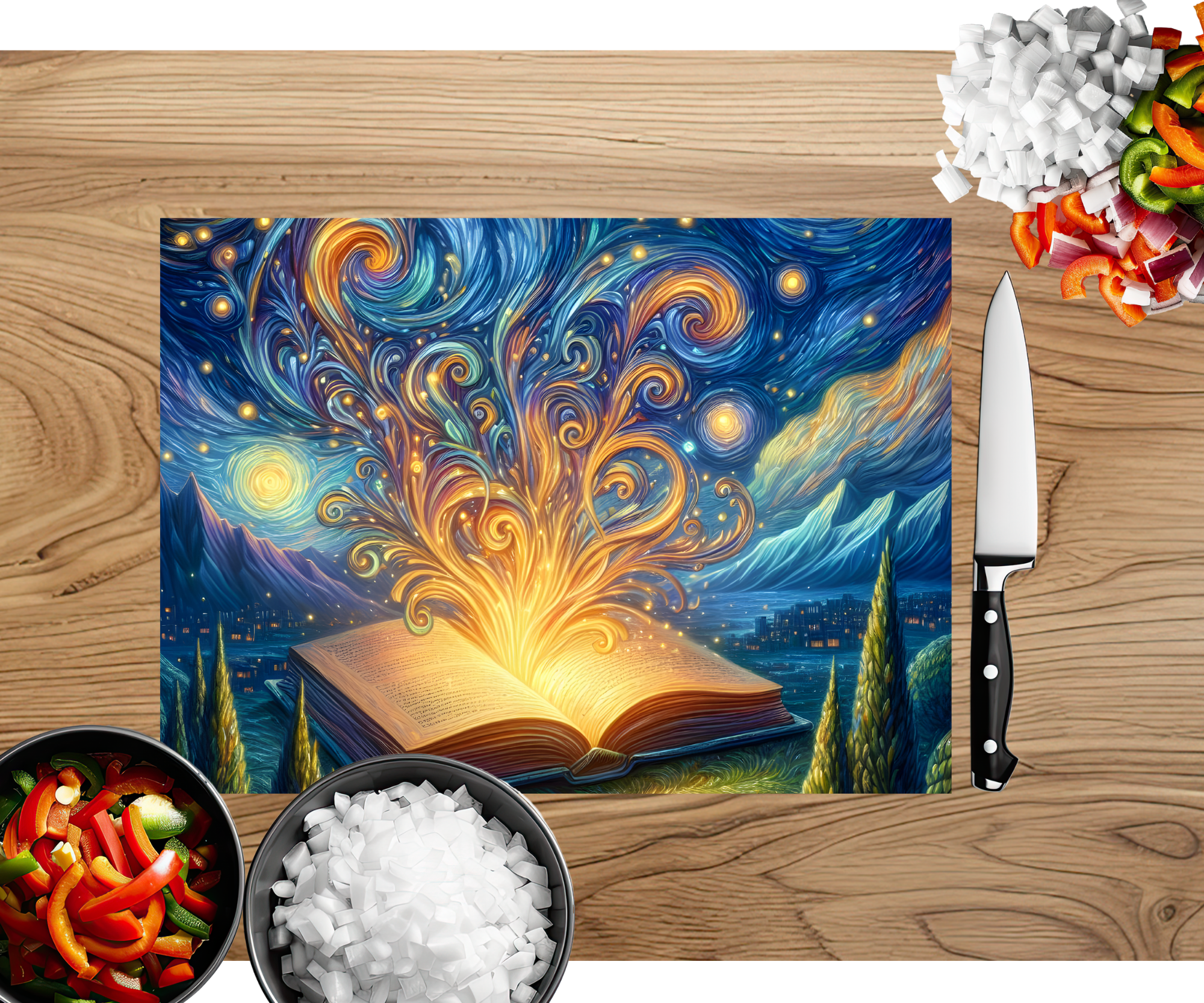 Chapter & Chop Book‑Themed Cutting Board