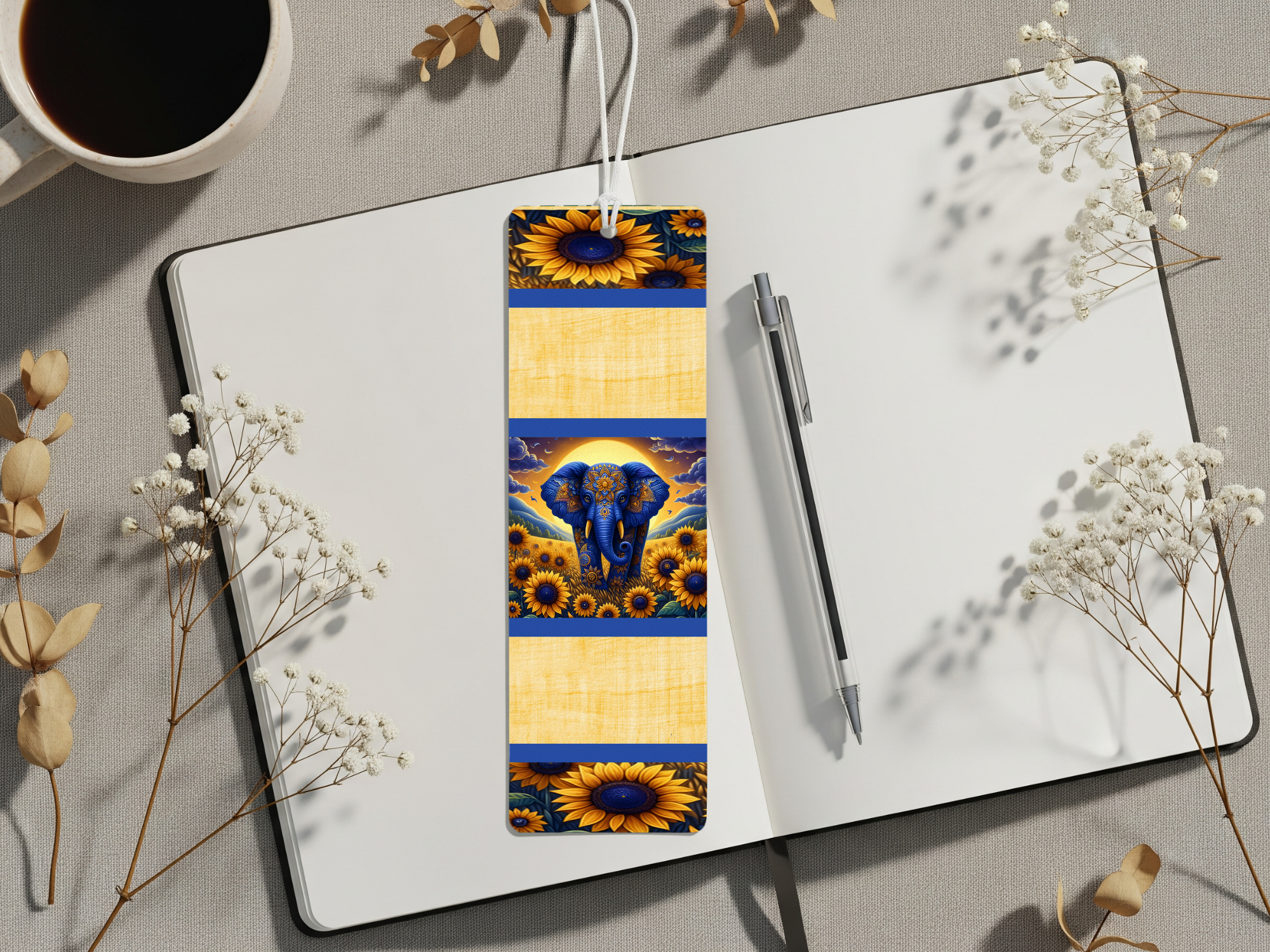 Aluminum Metal Bookmarks, Elephant Images