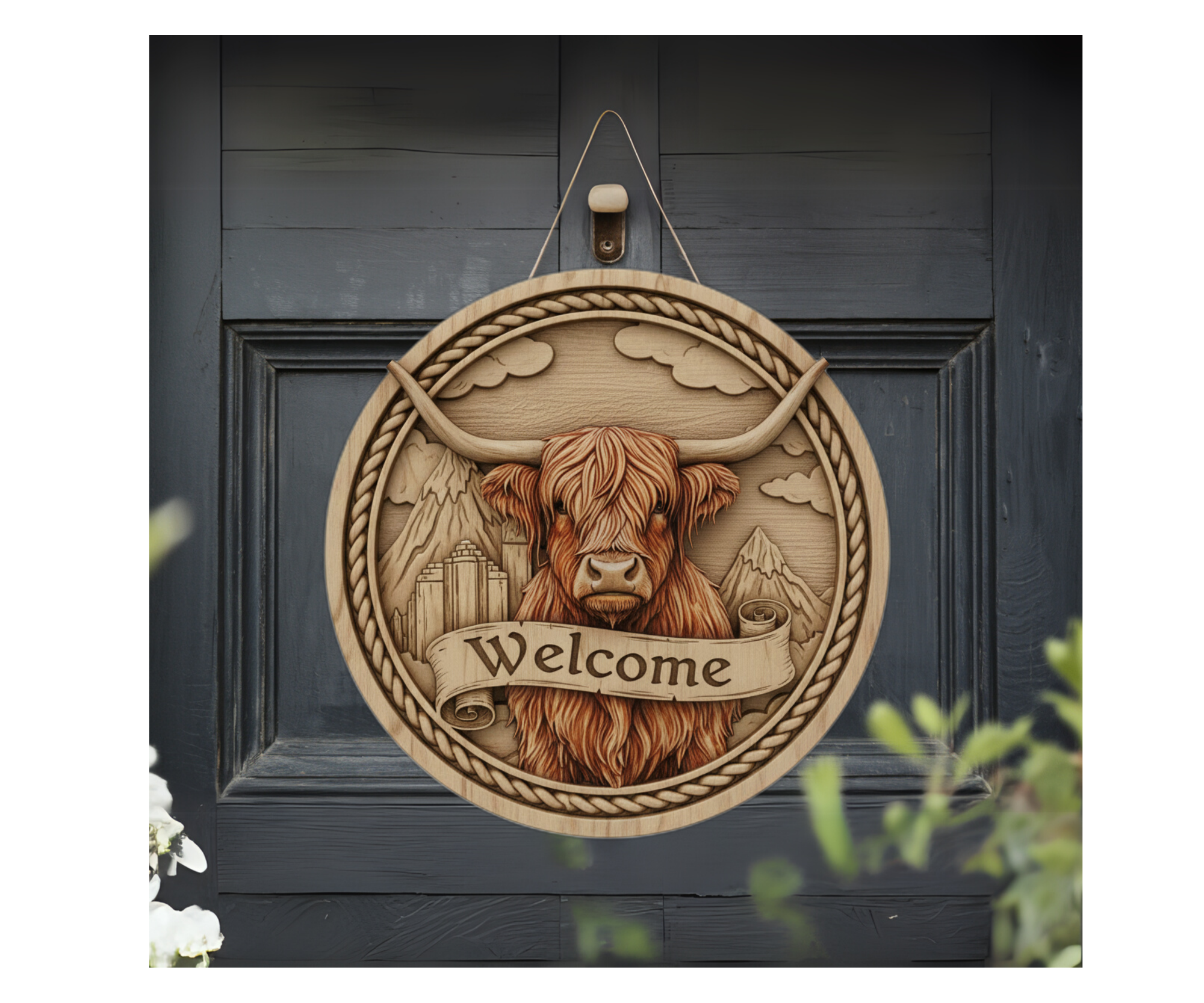 Highland Cow Door Signs