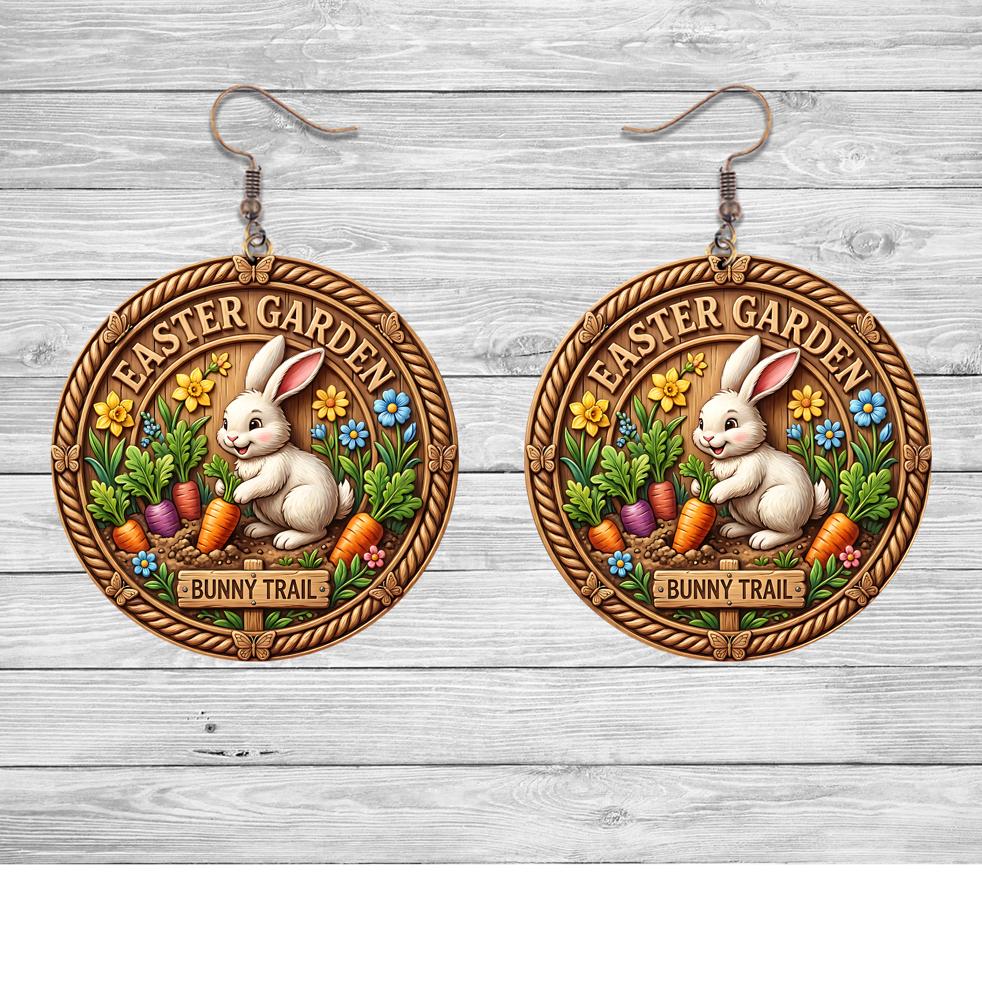 Easter Garden Bunny Trail Earrings