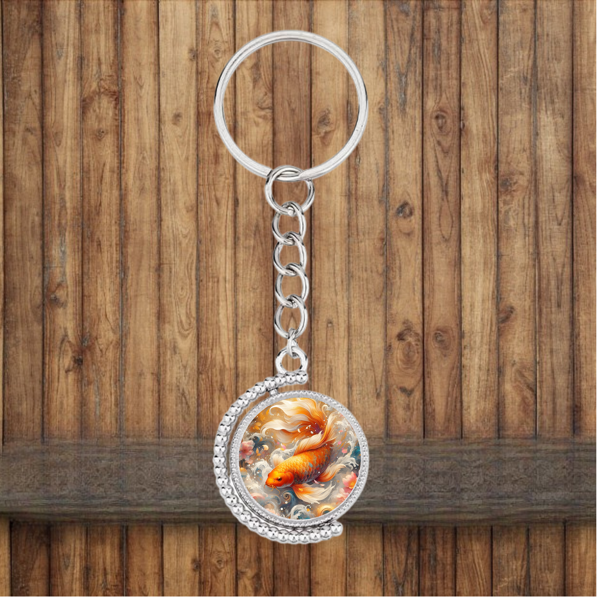 Bezel Koi Fish Keychain