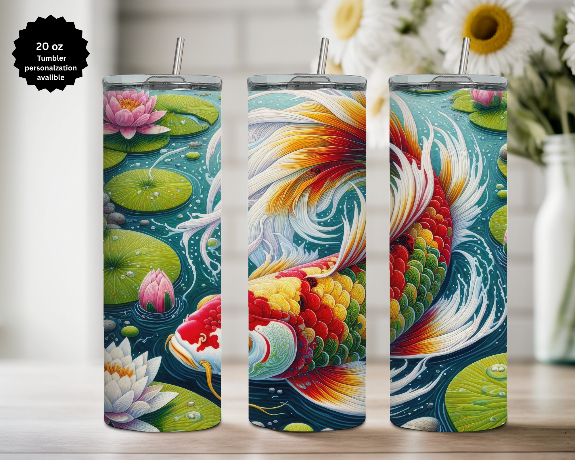 Koi Fish 20 Oz Tumblers