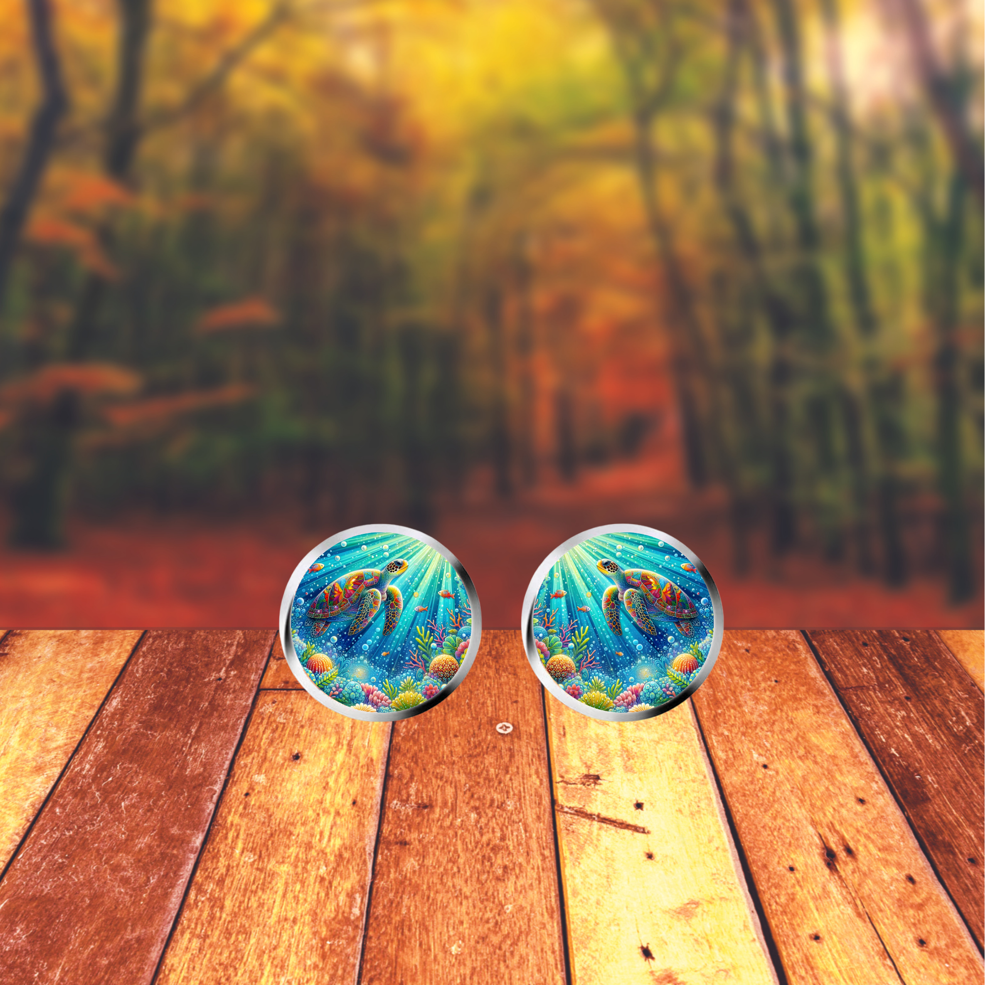 Sea Turtle Stud or Dangle Earrings — Choose Your Style & Design