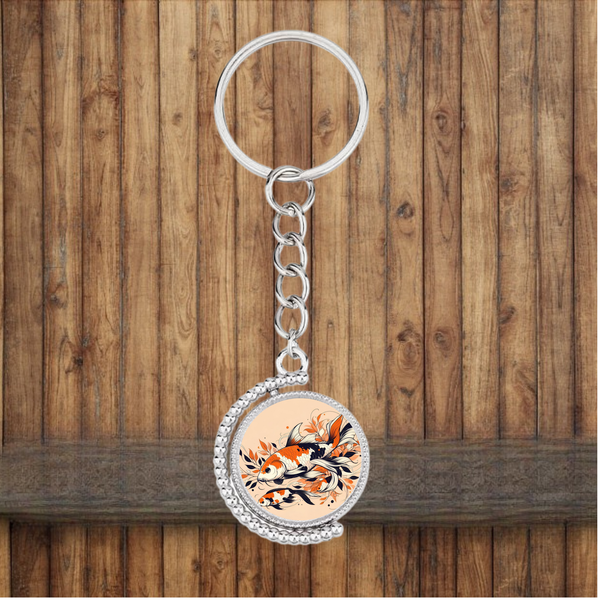 Bezel Koi Fish Keychain