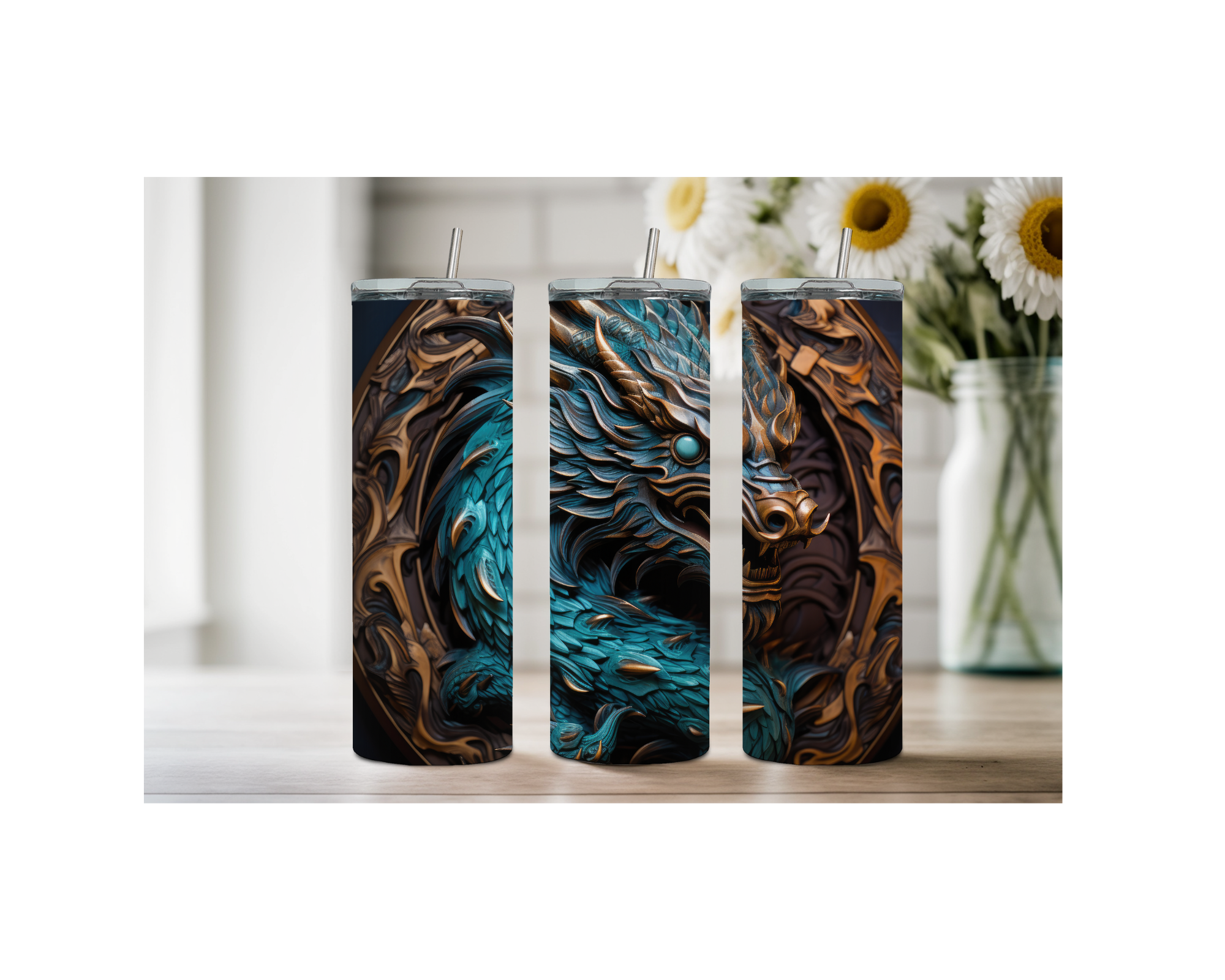 Mystic Scales Dragon Stainless Tumbler. Multiple Sizes and Images Available.
