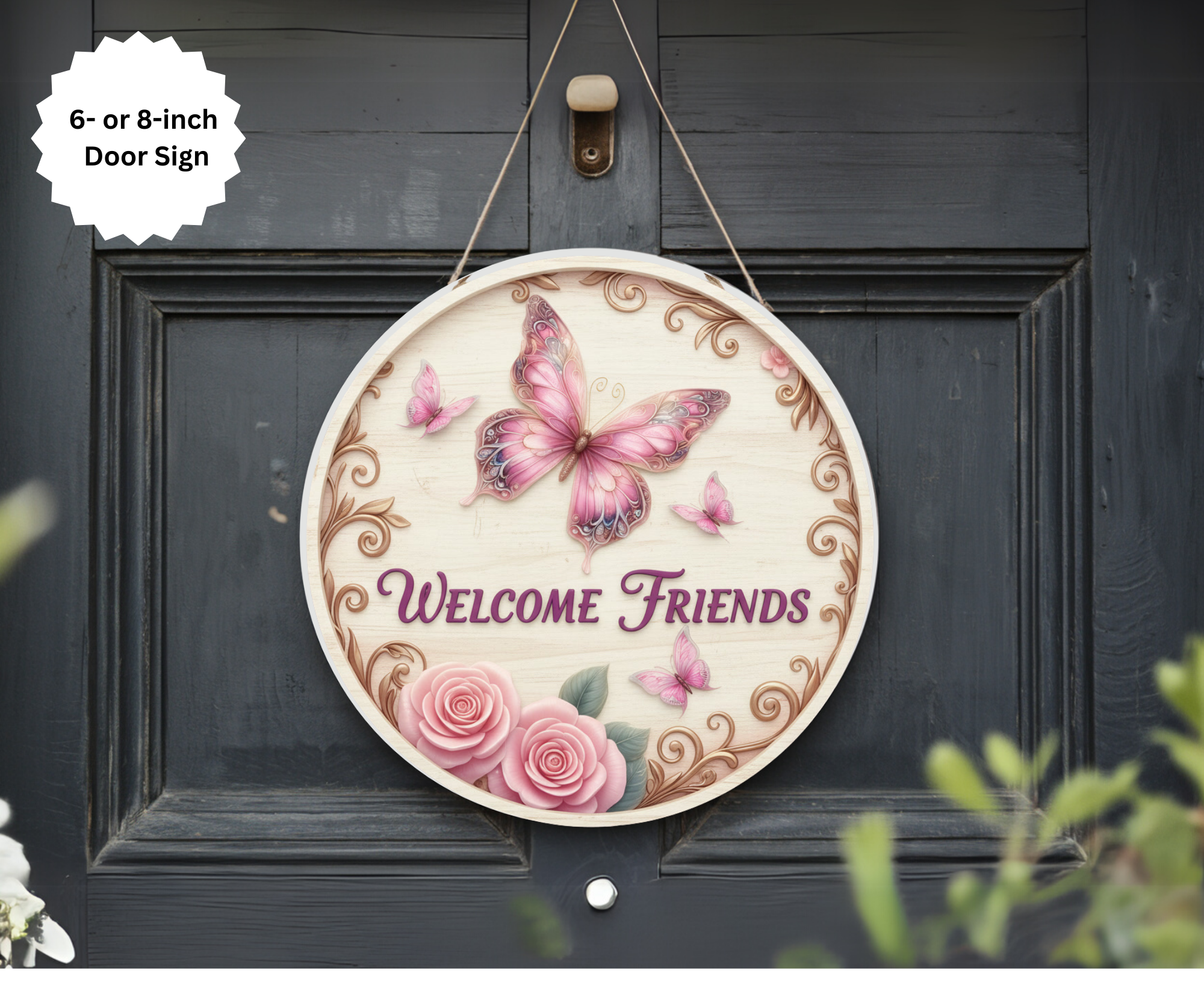 Butterfly Door Signs, Multiple images options.