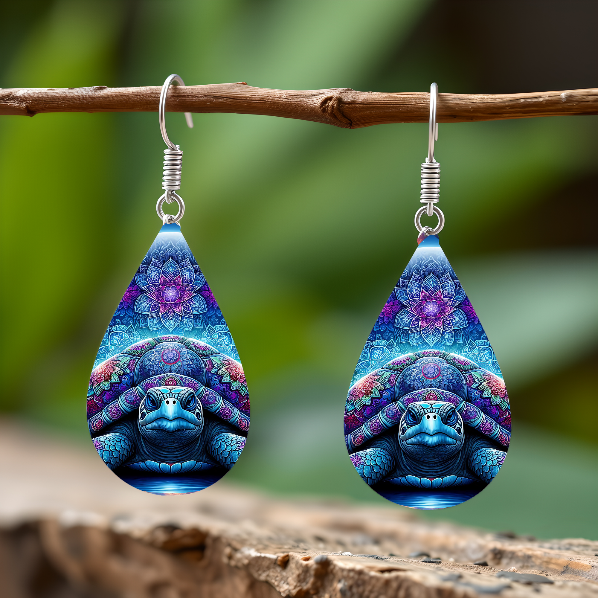 Sea Turtle Teardrop Earrings — Choose Your Design