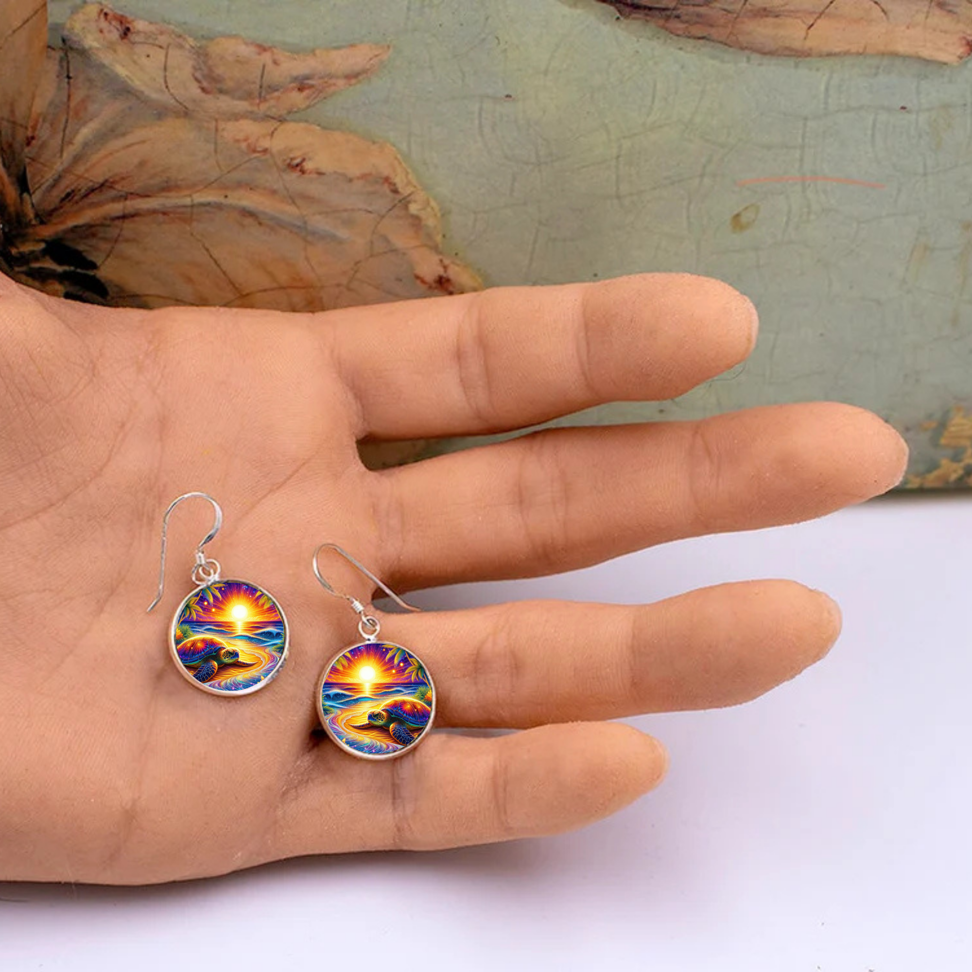 Sea Turtle Stud or Dangle Earrings — Choose Your Style & Design