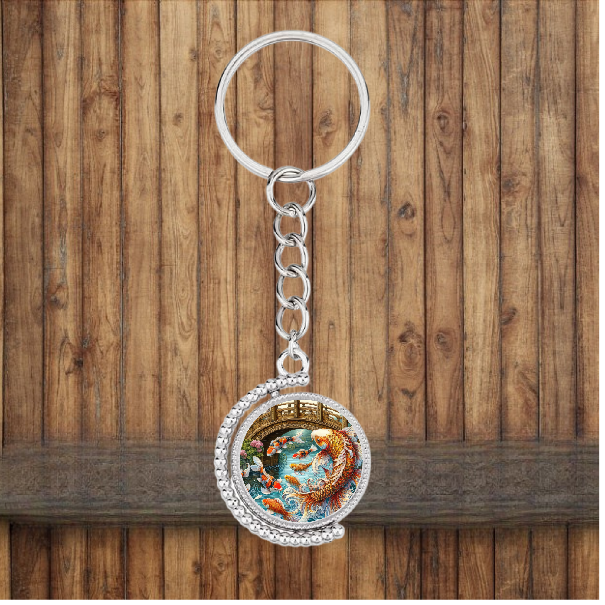 Bezel Koi Fish Keychain