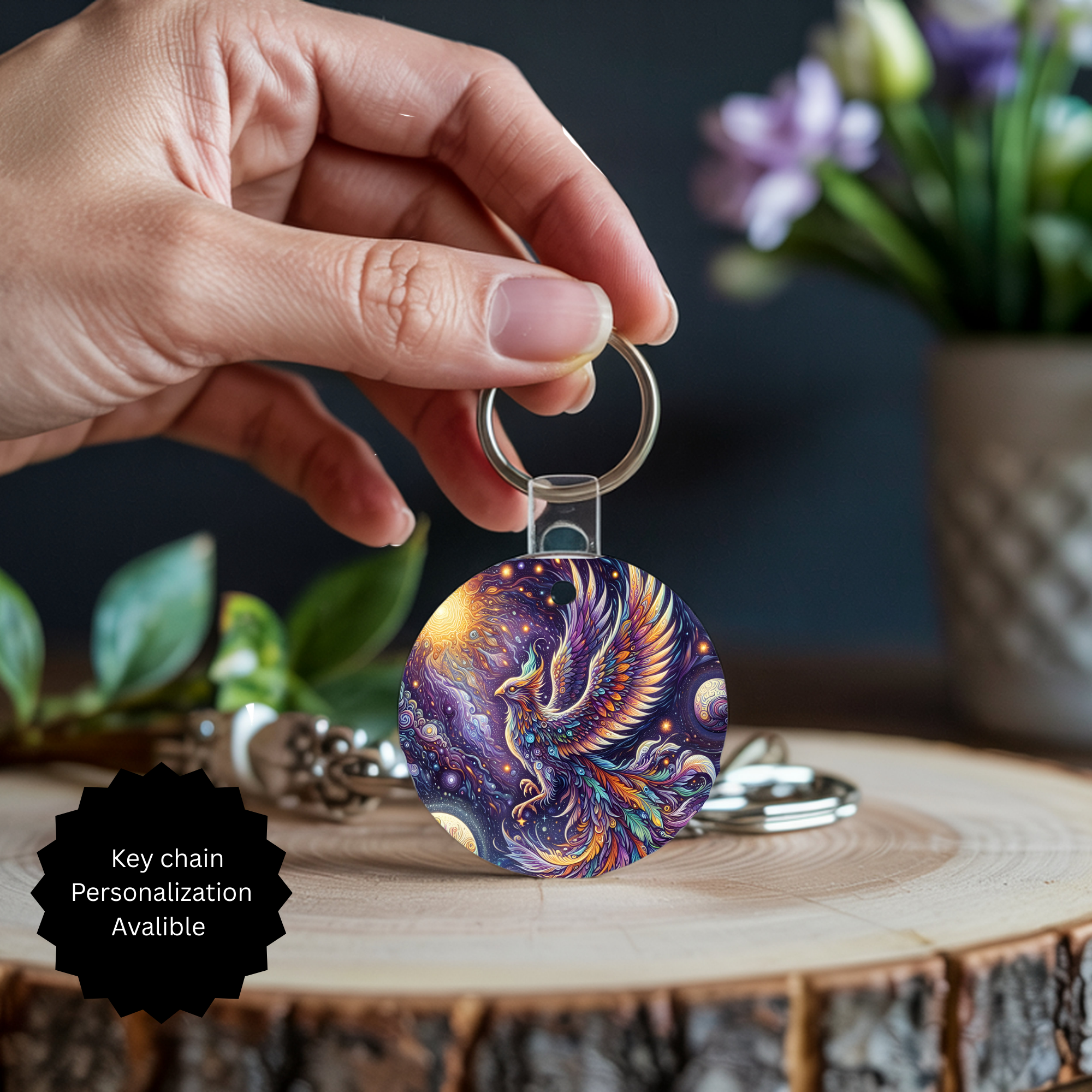 Phoenix Keychain - Mythical Fire Bird Accessory