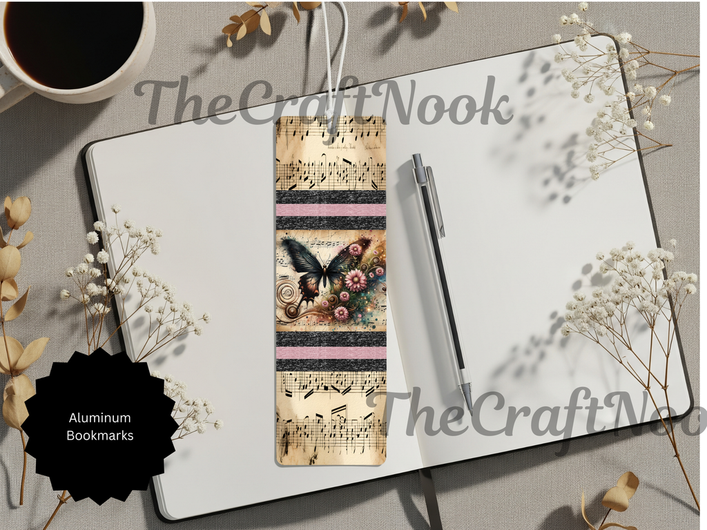 Butterfly Bookmarks - Handcrafted Aluminum Metal with Beads & Glitter