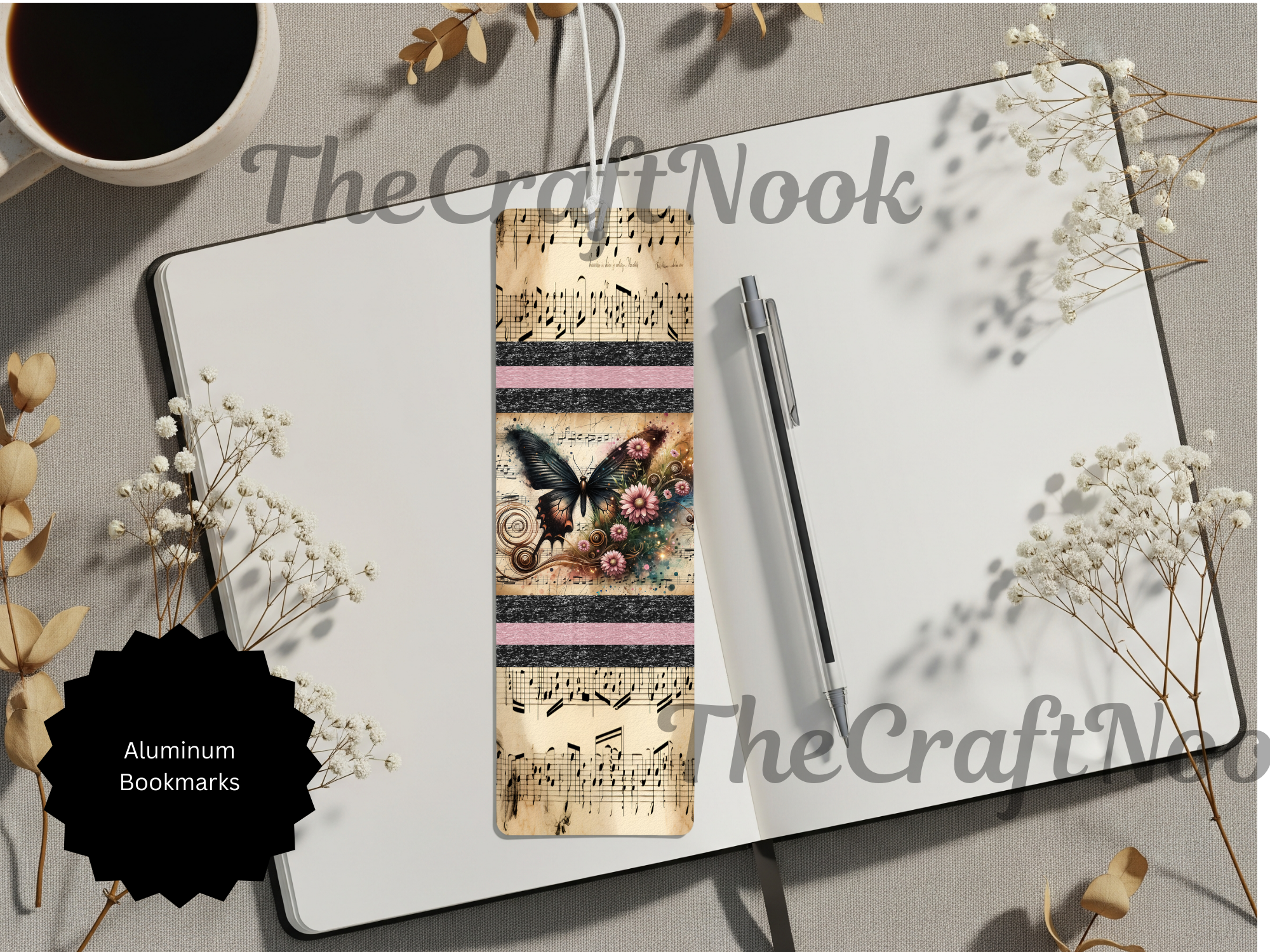 Butterfly Bookmarks - Handcrafted Aluminum Metal with Beads & Glitter