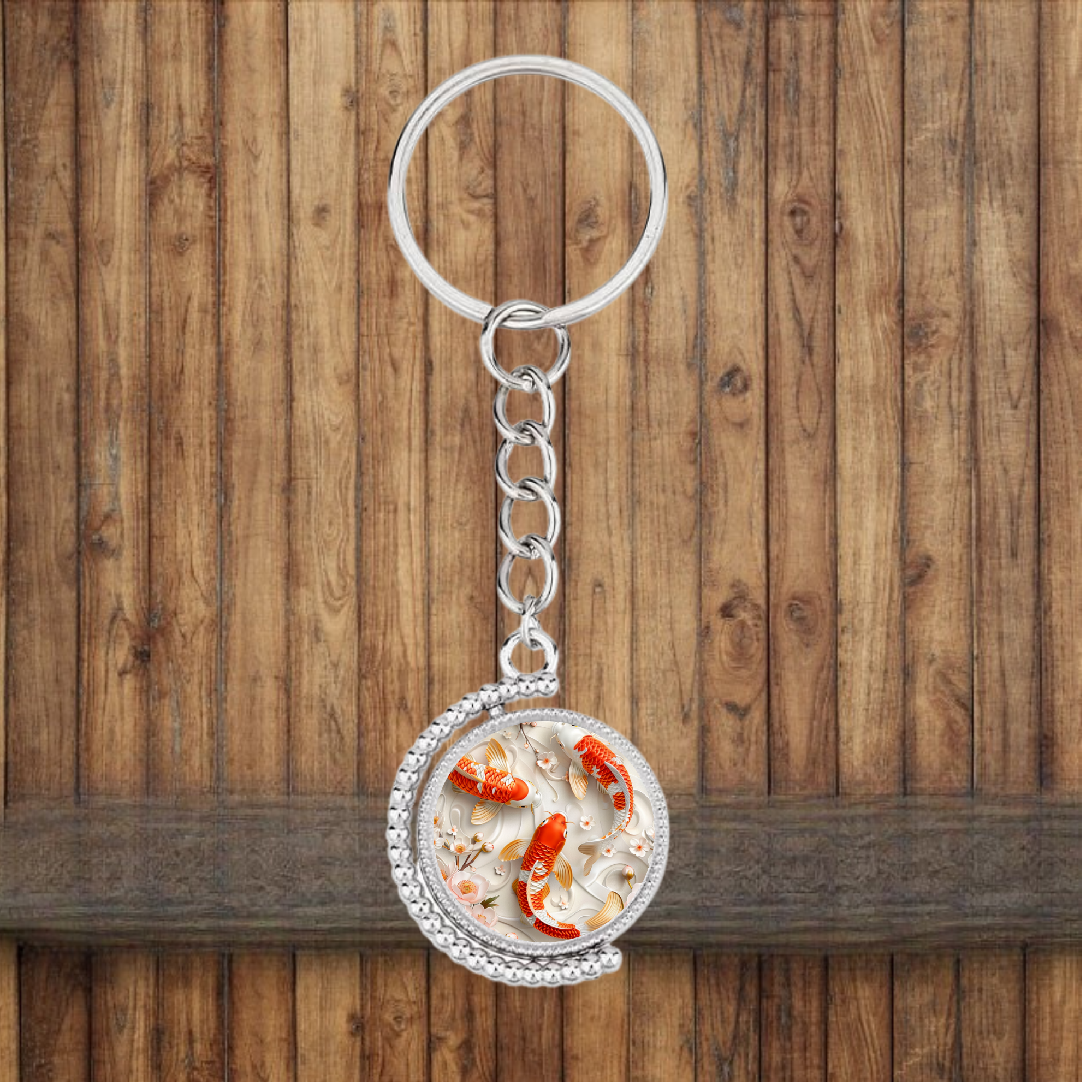 Bezel Koi Fish Keychain