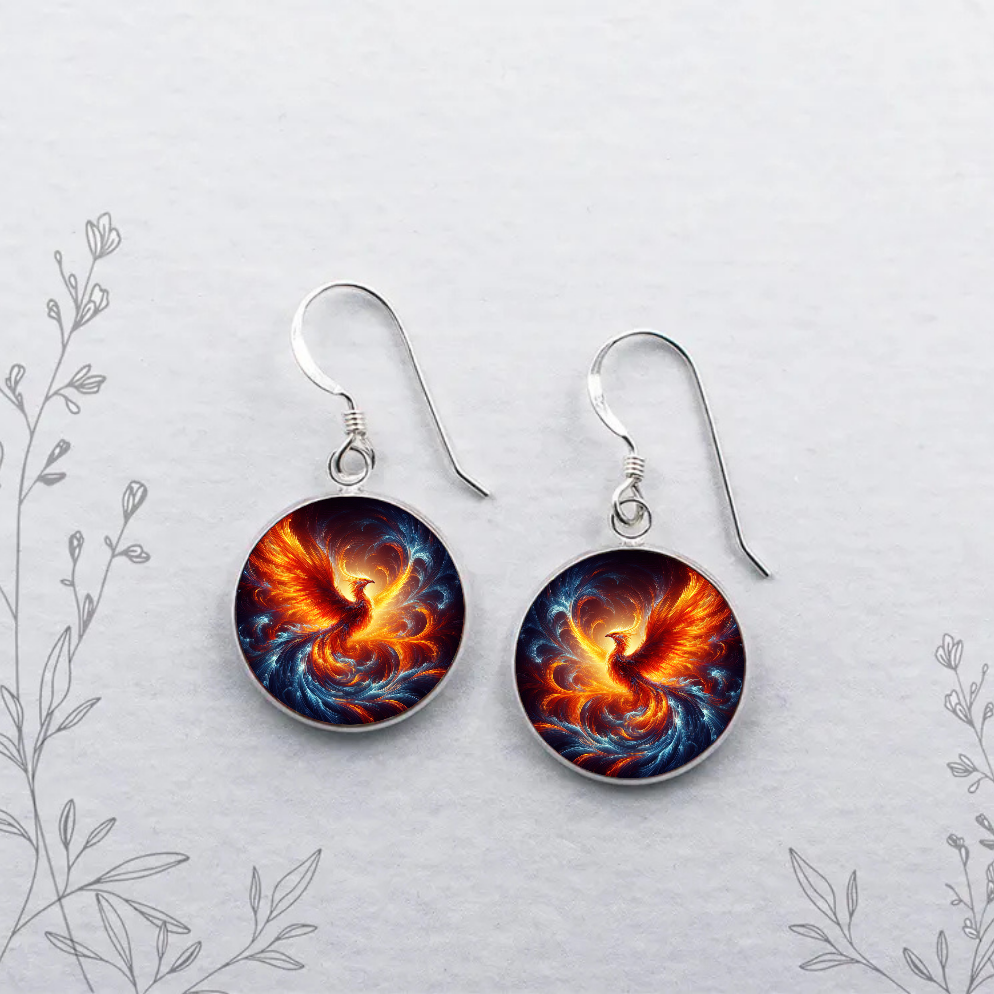 Phoenix Stud or Dangle Earrings