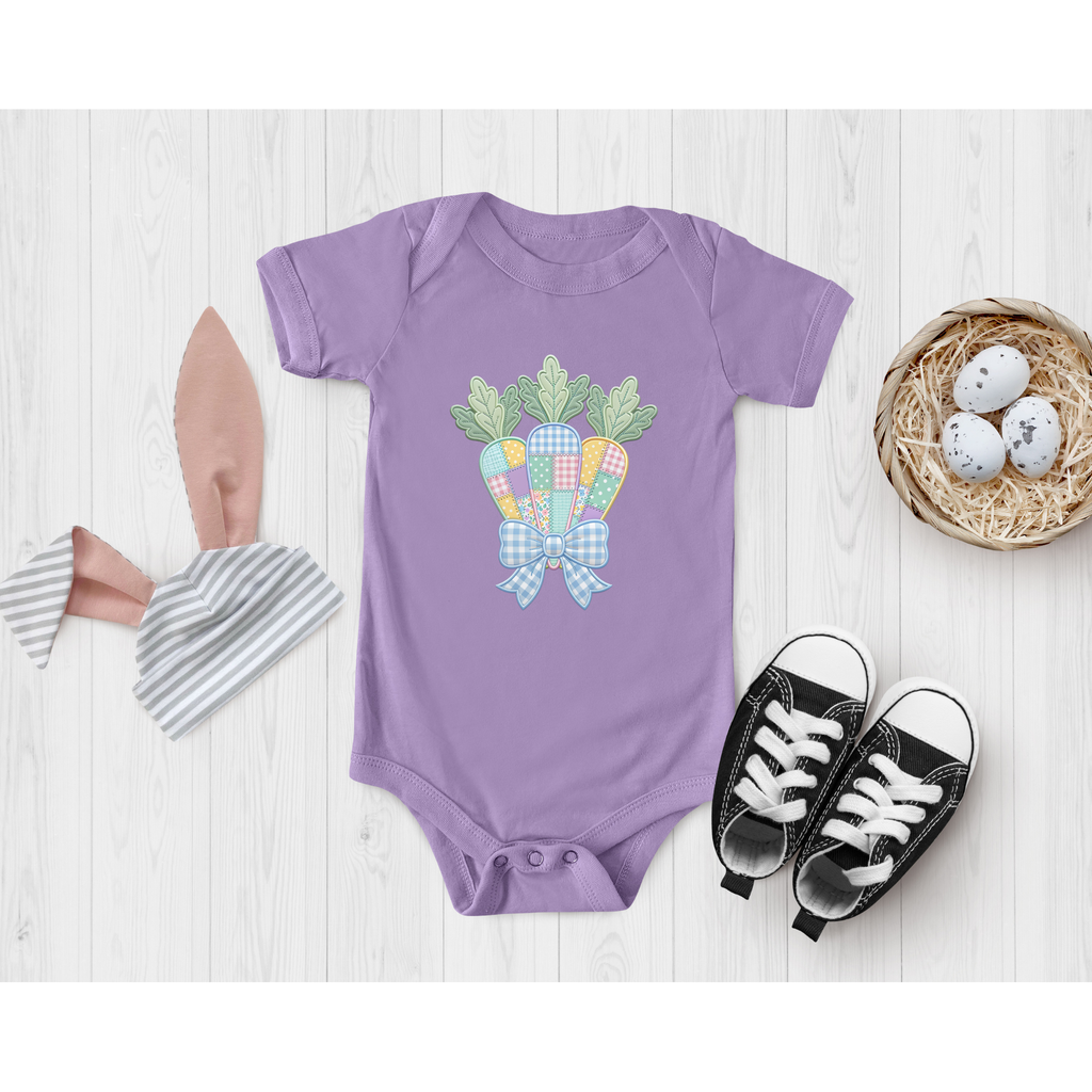 Patchwork Carrots Onesie