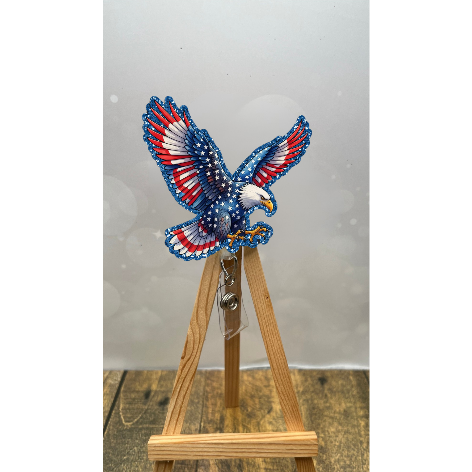 American Eagle Flag Badge Pull