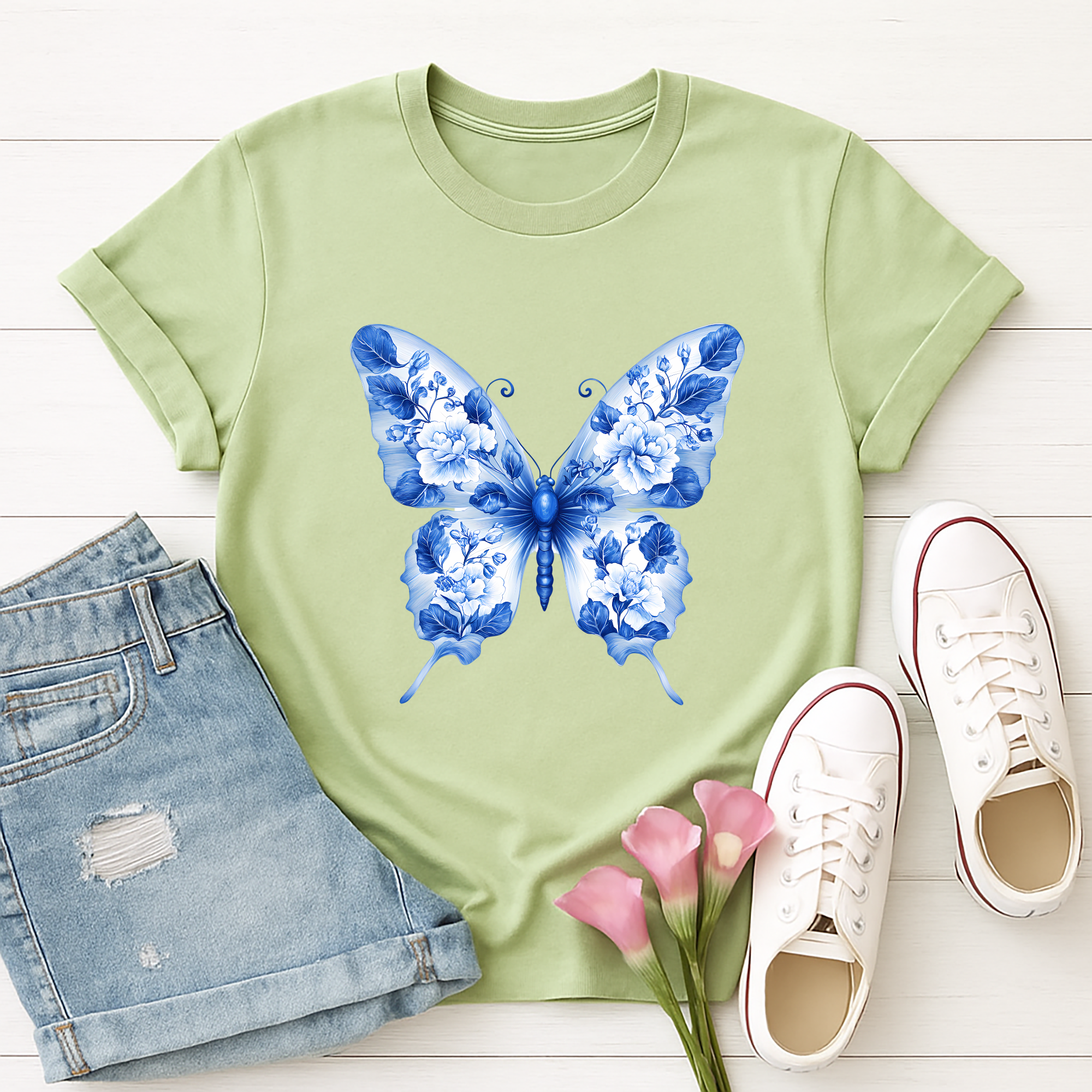 Vintage Teacup Butterfly Tee