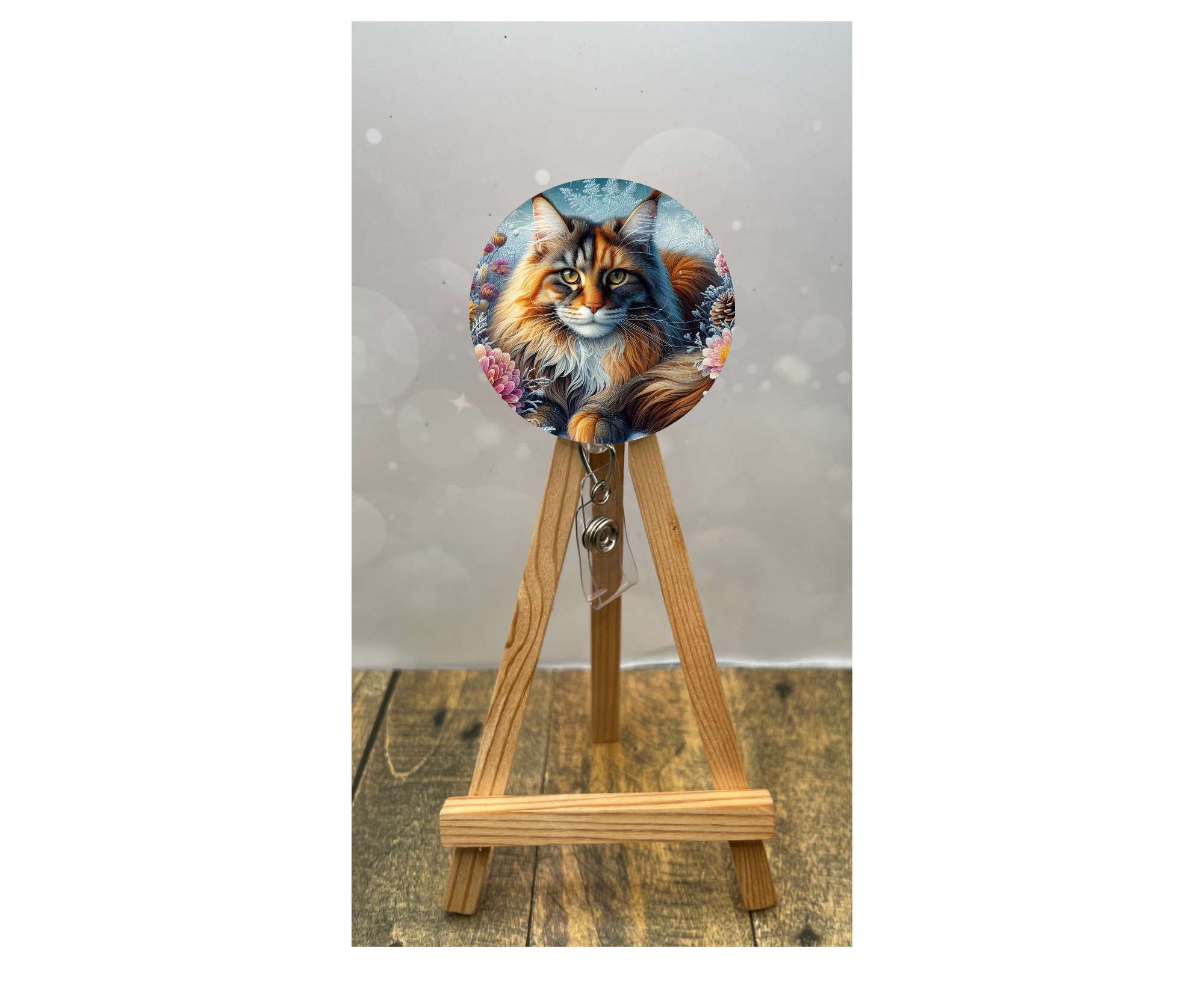Cat badge pulls. Make every shift a purr‑fect one. Multiple Images available. Add beads or shimmer glitter options.