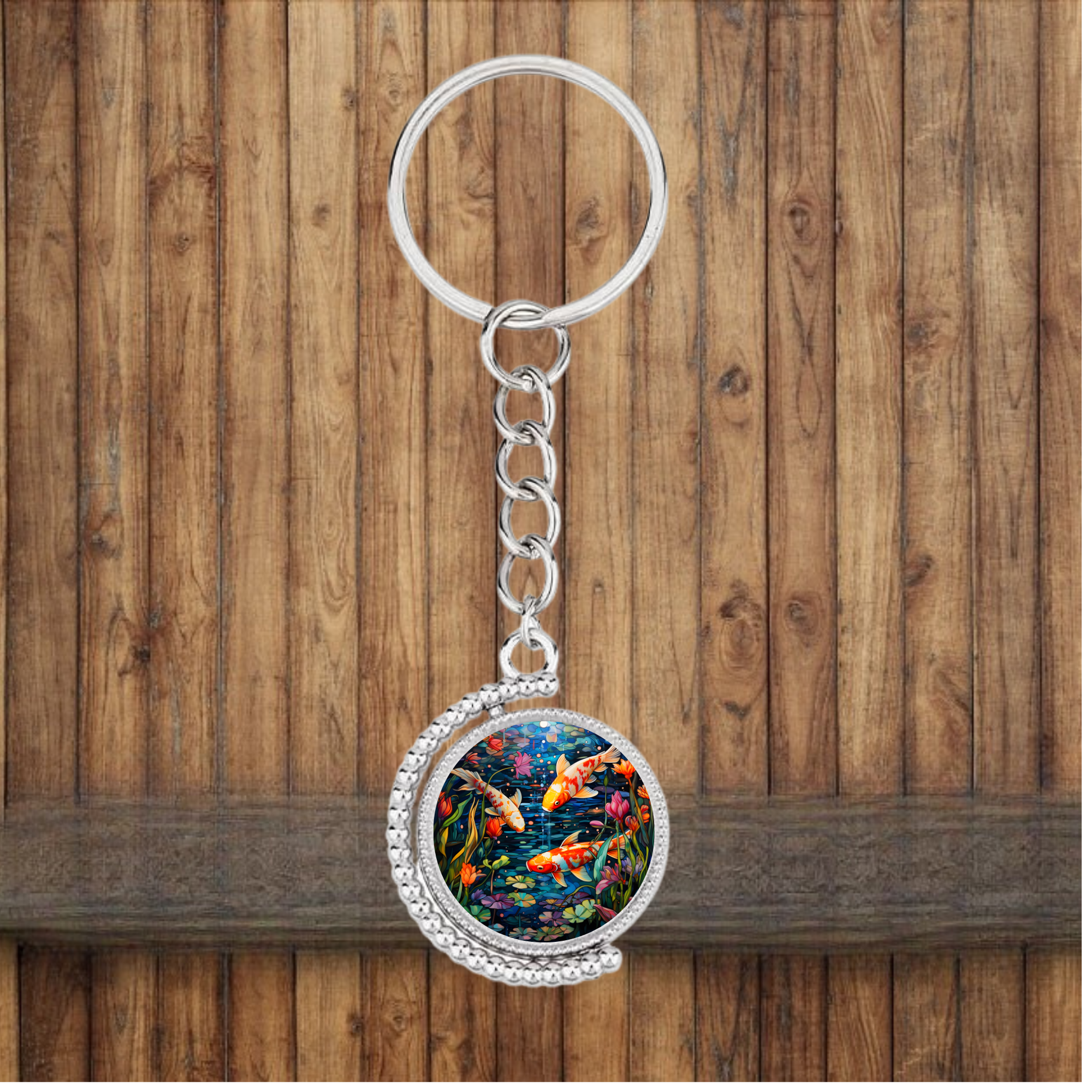 Bezel Koi Fish Keychain