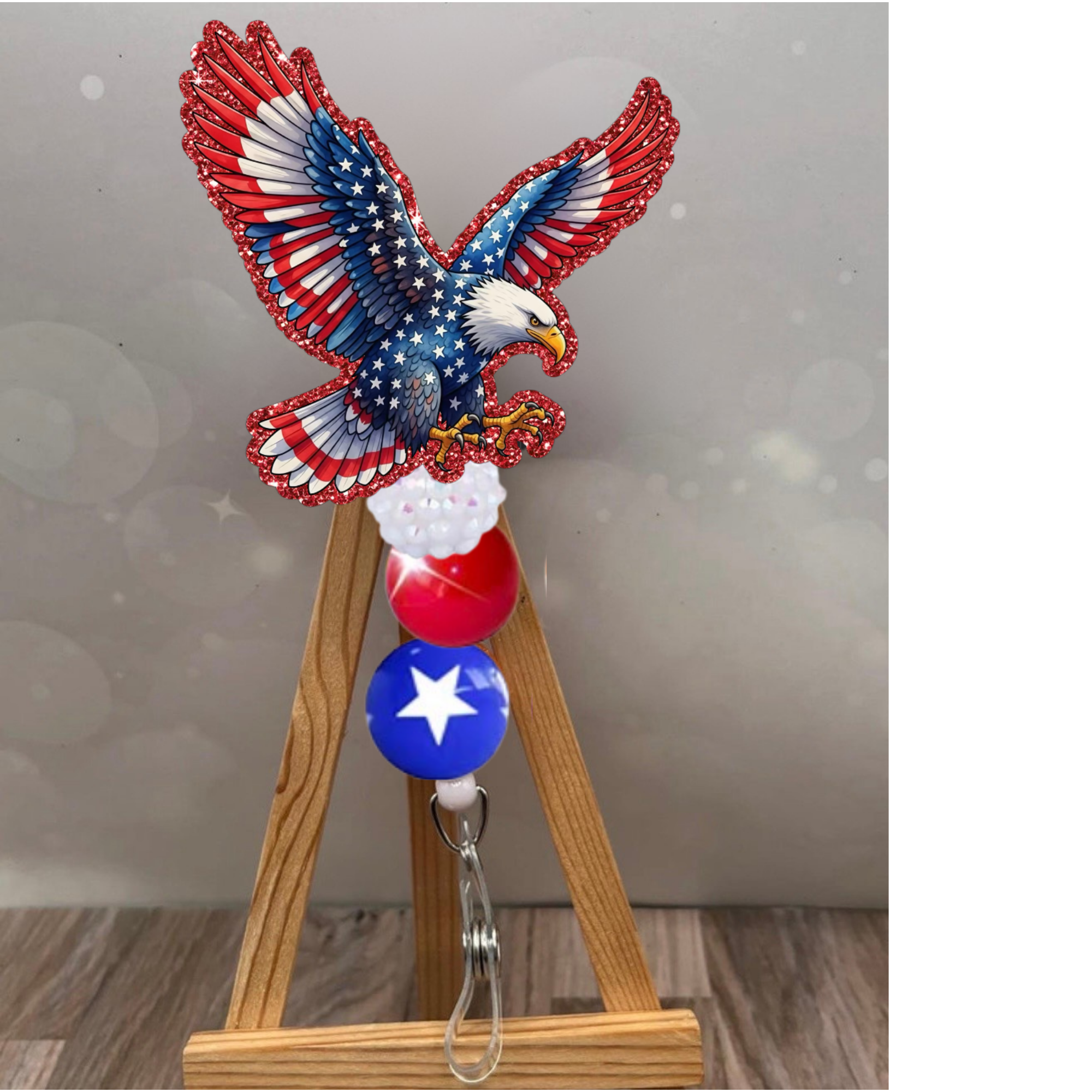 American Eagle Flag Badge Pull