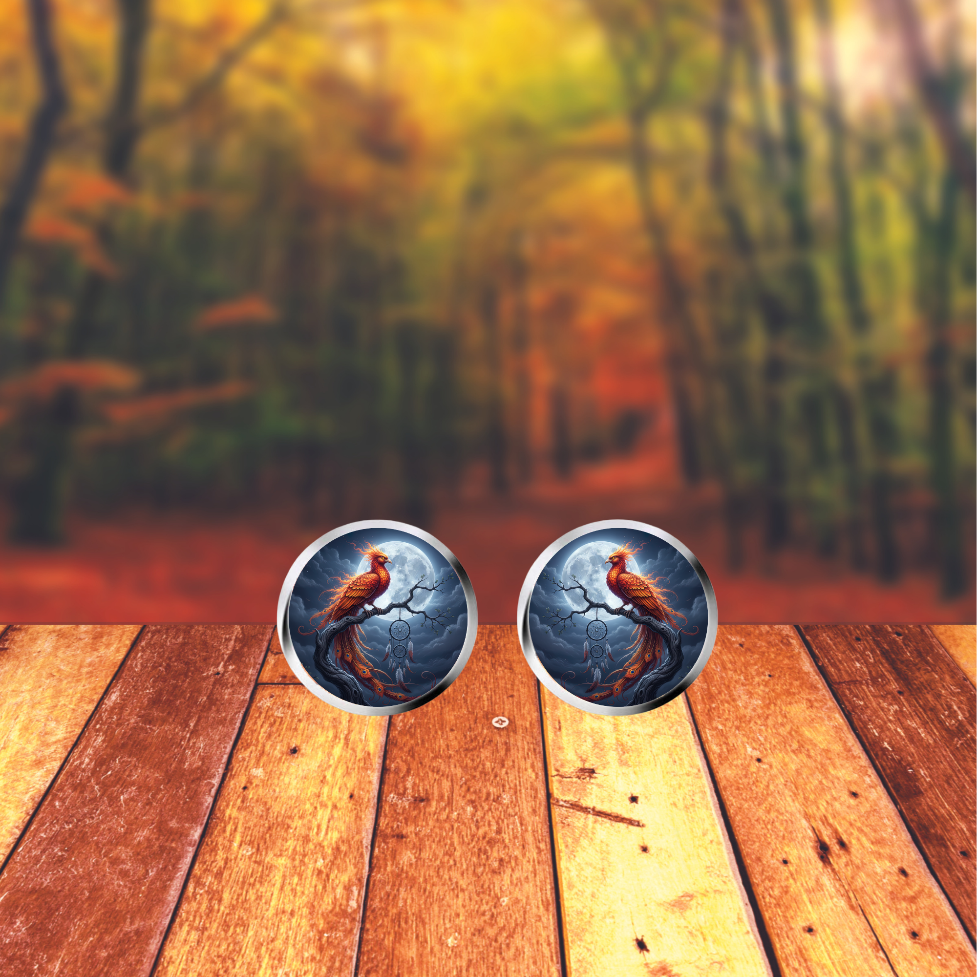 Phoenix Stud or Dangle Earrings