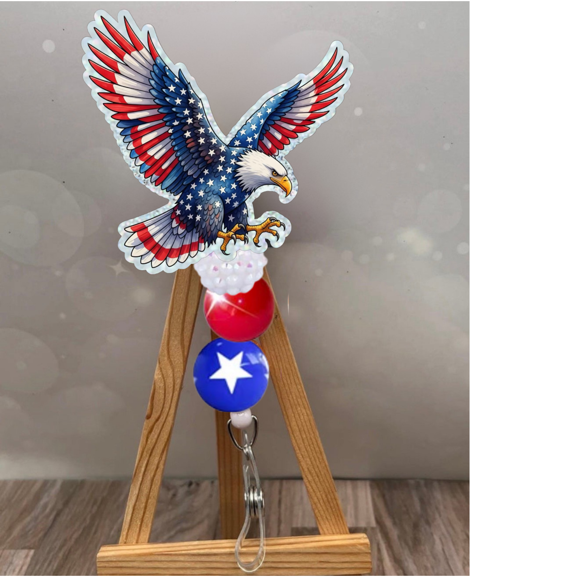 American Eagle Flag Badge Pull