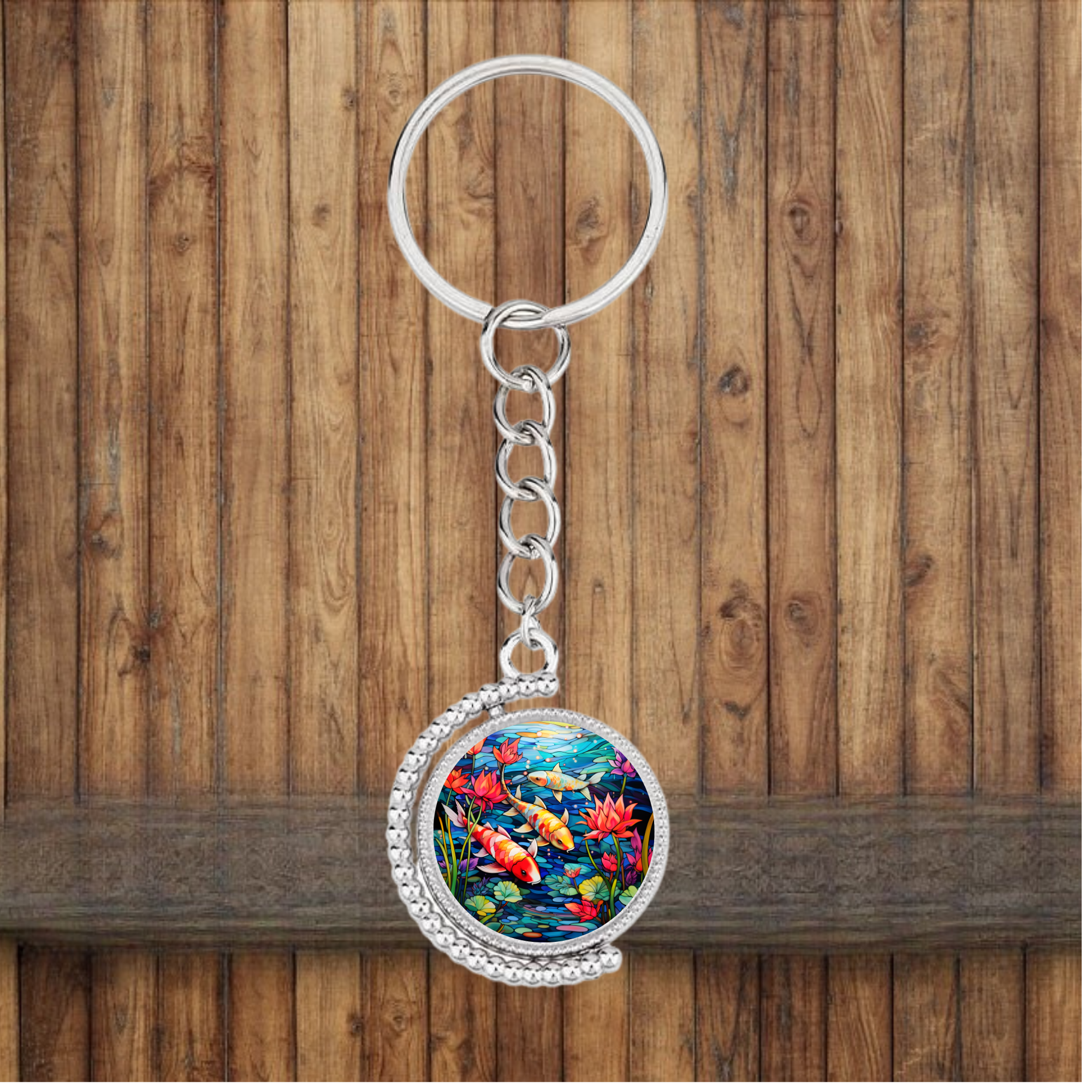 Bezel Koi Fish Keychain