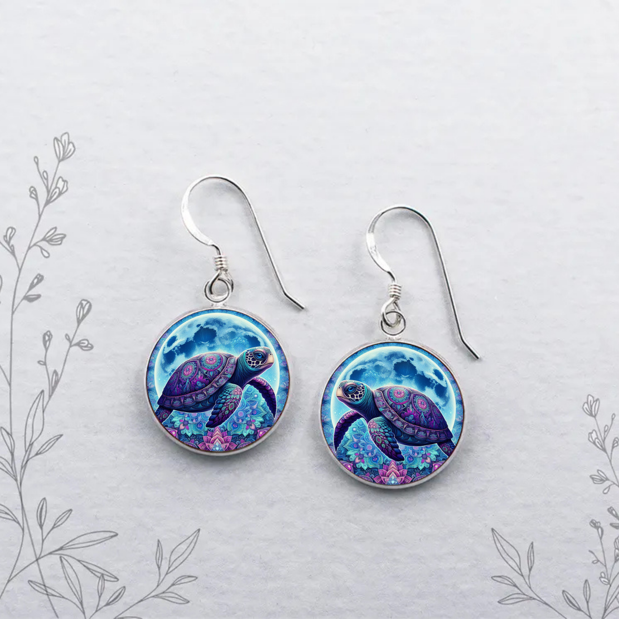 Sea Turtle Stud or Dangle Earrings — Choose Your Style & Design