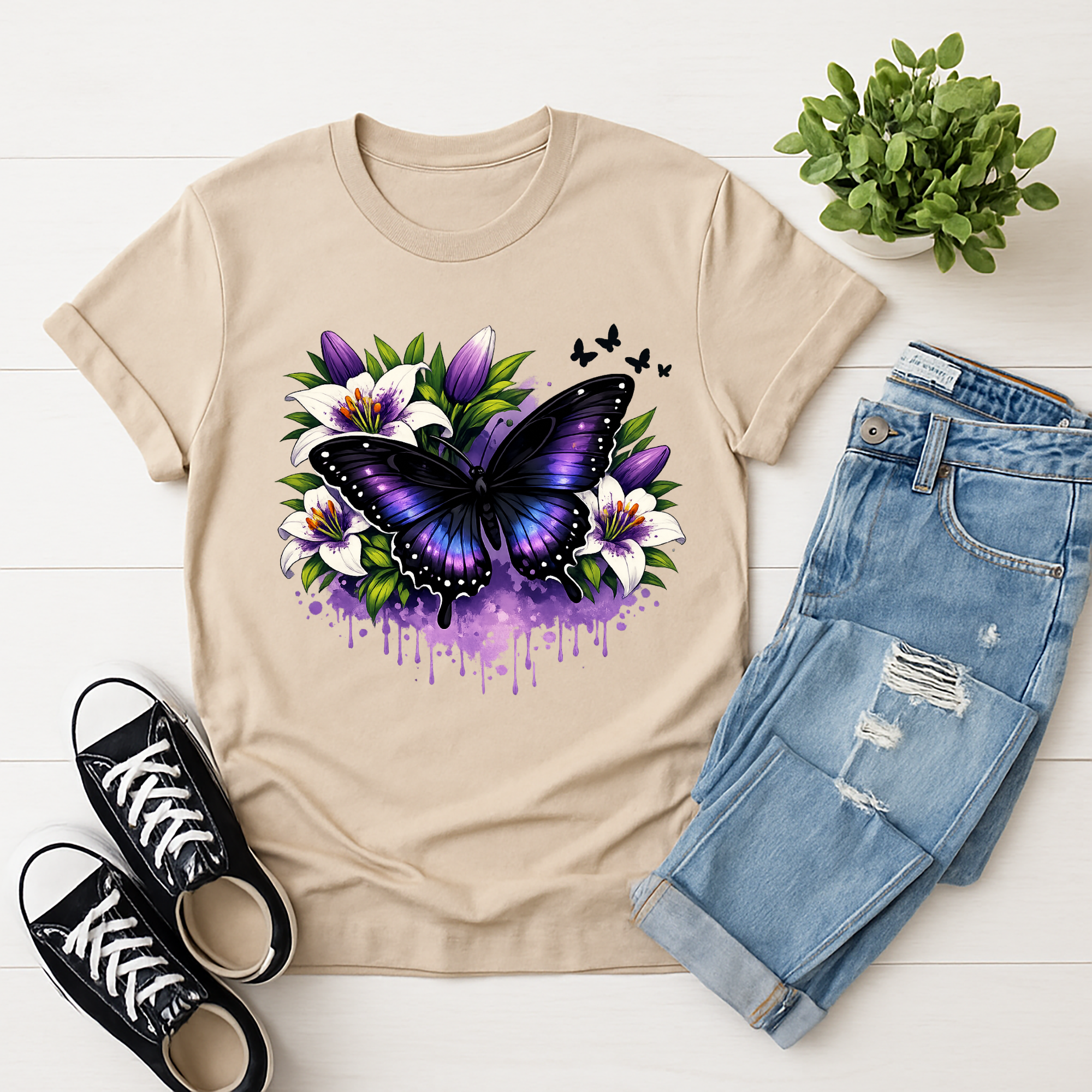 Purple Magic Butterfly Tee