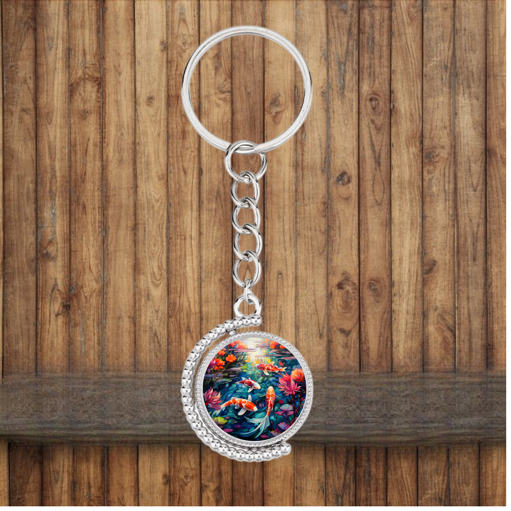 Bezel Koi Fish Keychain