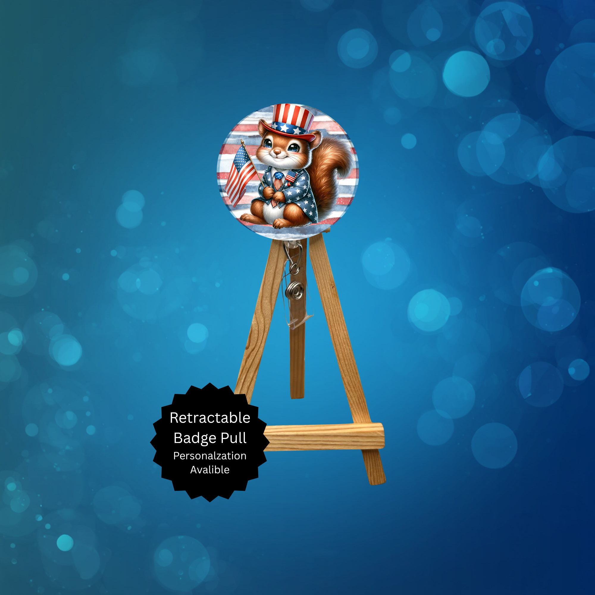4th of July badge Pull