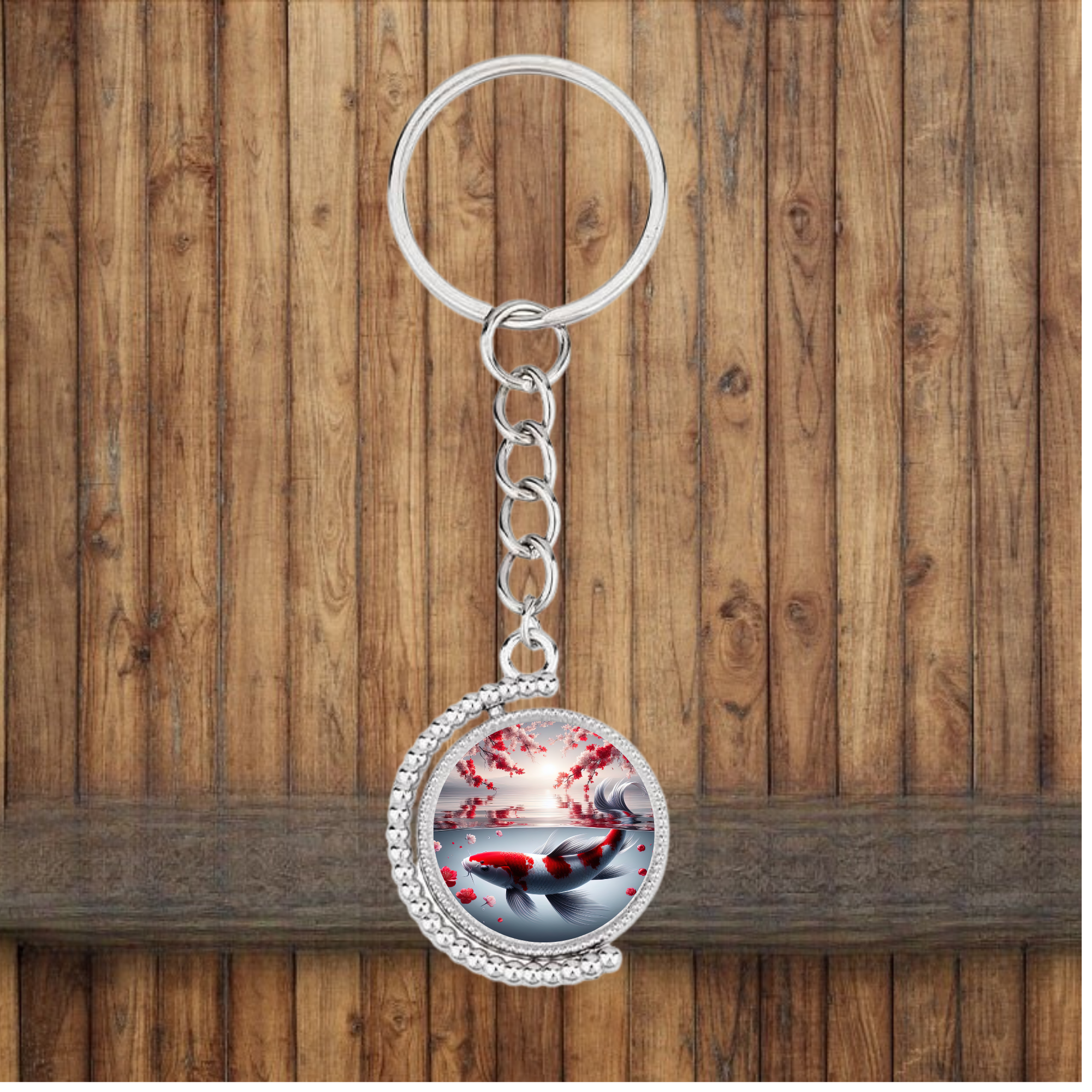 Bezel Koi Fish Keychain