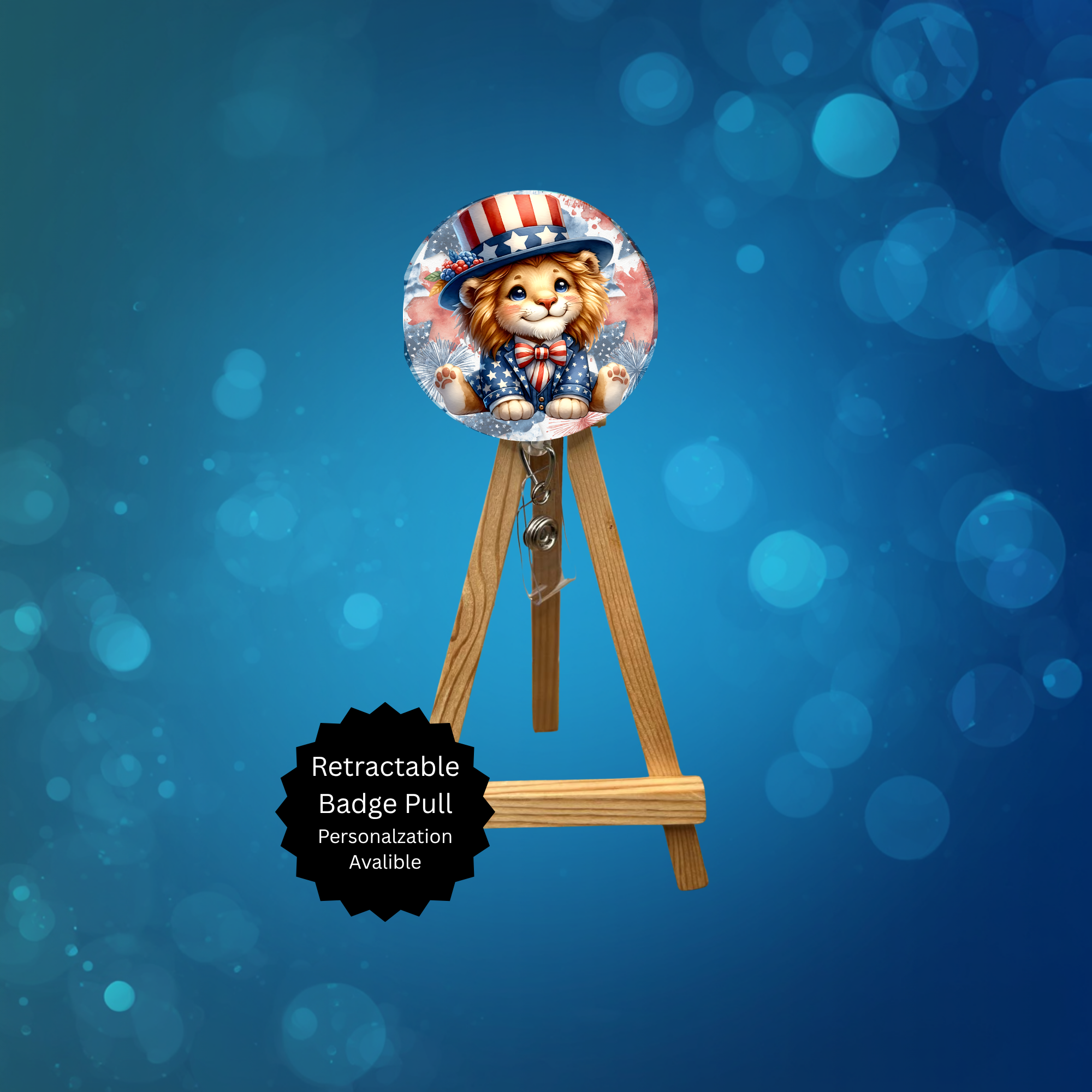 4th of July badge Pull