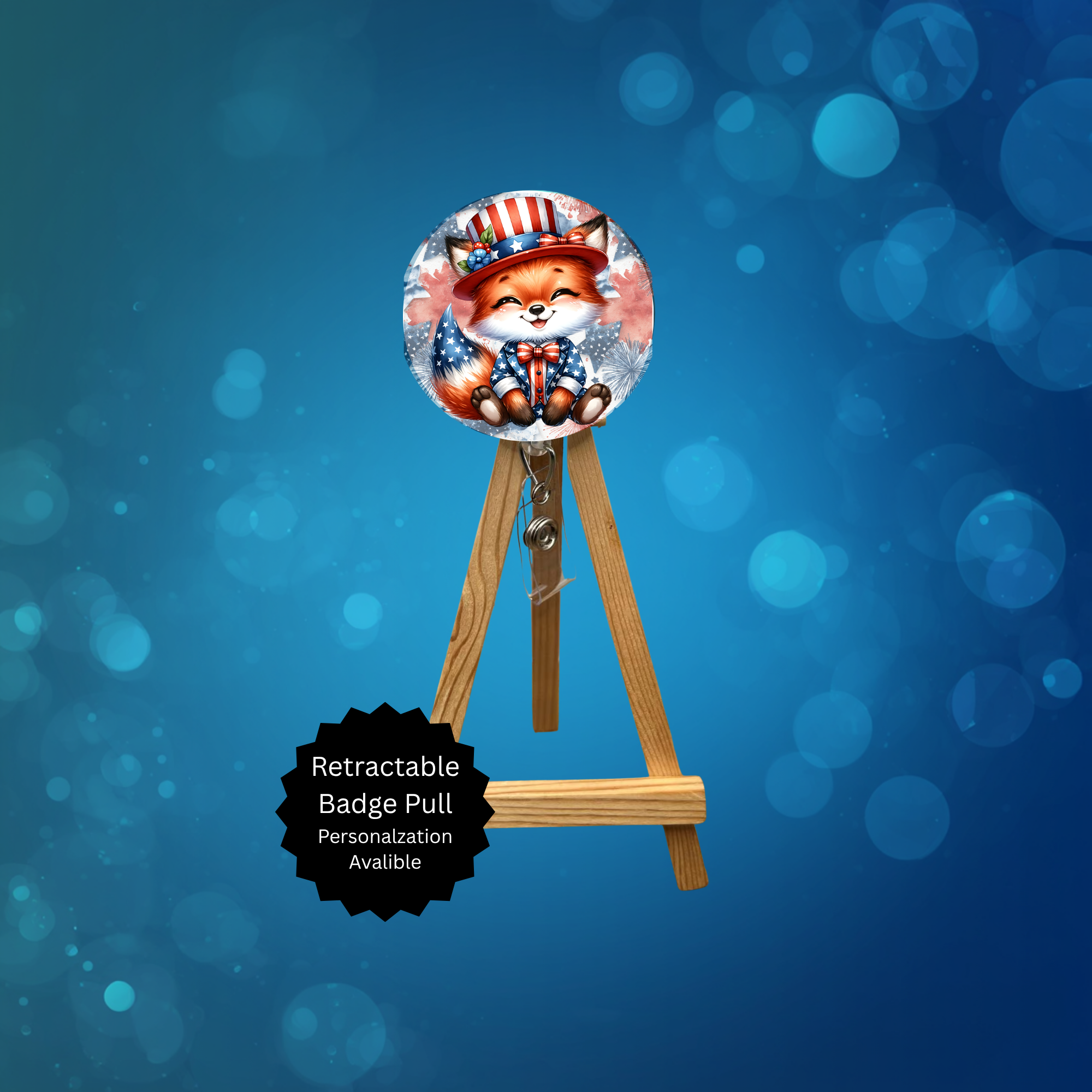 4th of July badge Pull