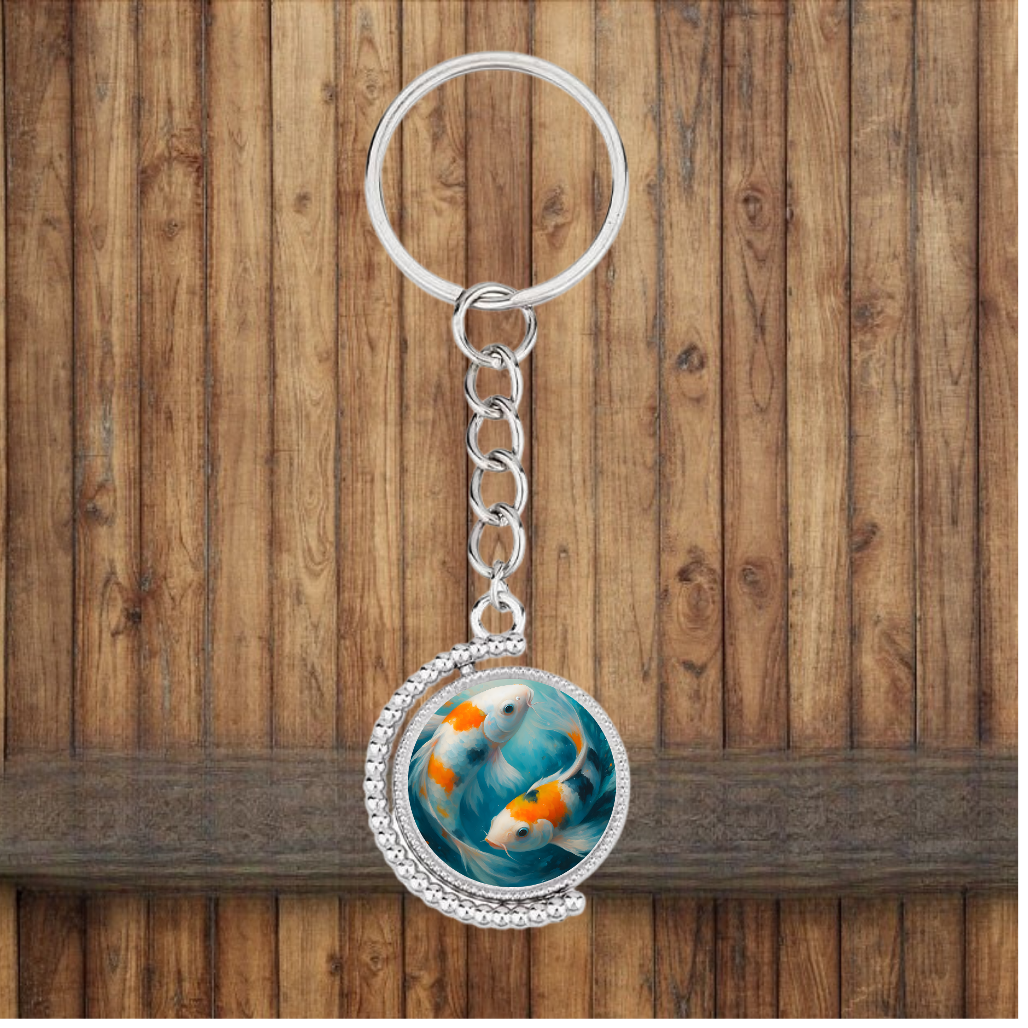 Bezel Koi Fish Keychain
