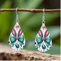 Teal Bow & Ears Easter Earrings