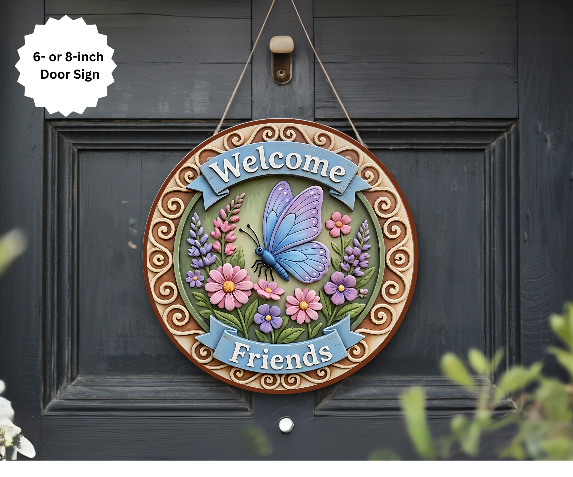 Butterfly Door Signs, Multiple images options.