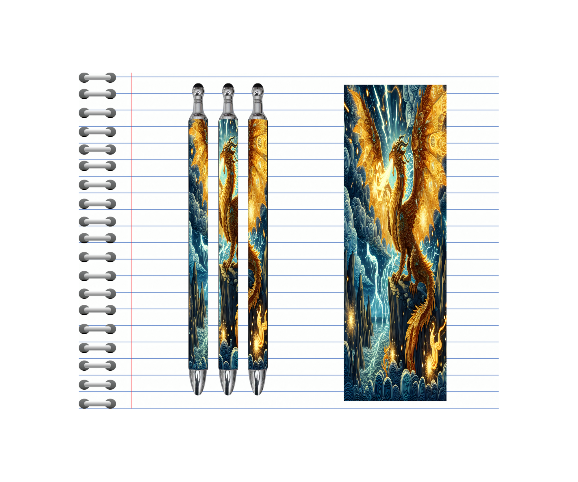 Refillable Pens, Dragon Images. Write your story with a spark of magic — smooth, bold, and dragon‑approved. multiple options and Images available.