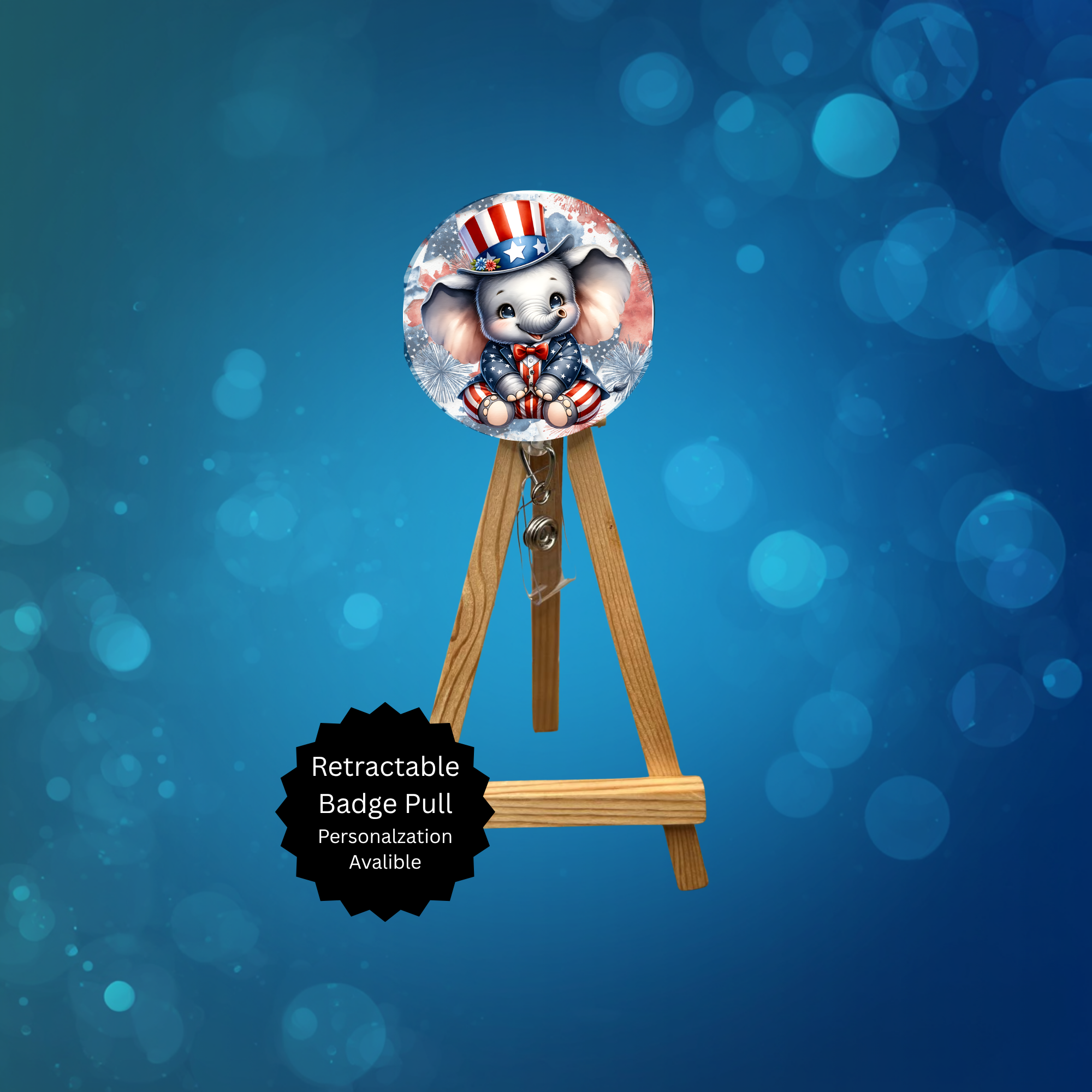 4th of July badge Pull