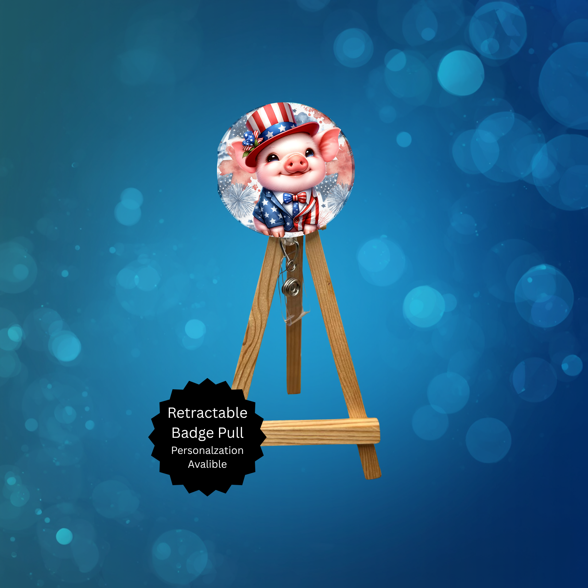 4th of July badge Pull