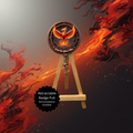 Phoenix Badge Pulls - Mythical Fire Bird ID Holder with Beads & Glitter Options