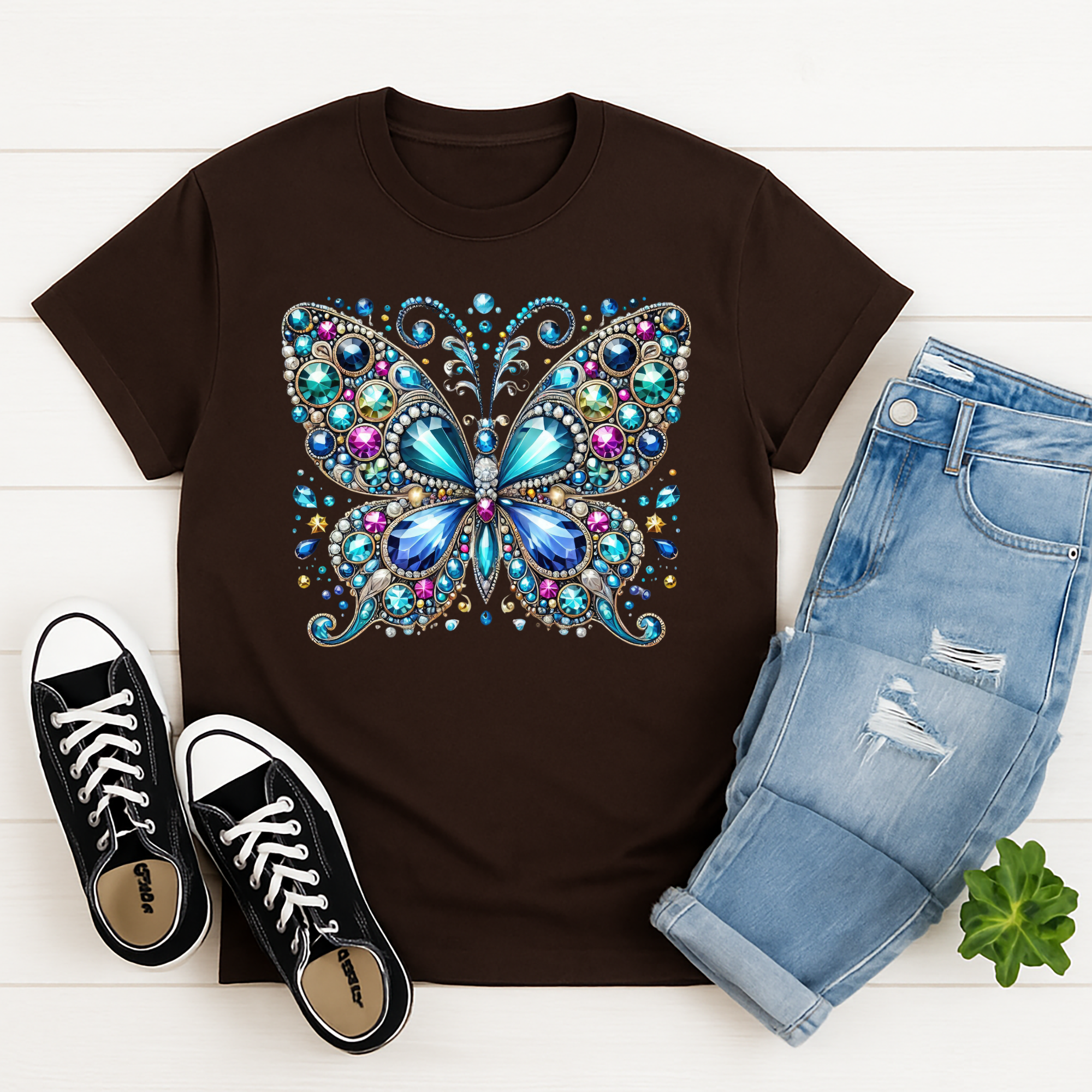 Bling Butterfly Graphic T-Shirt