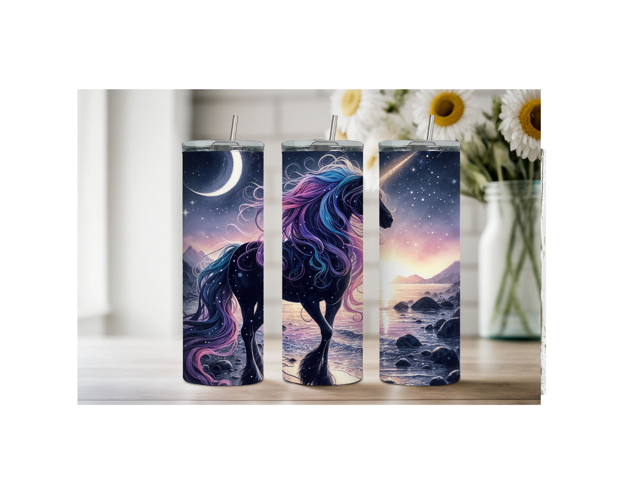 Magical Unicorn Stainless Steel Tumblers. Multiple Sizes and Images Available.