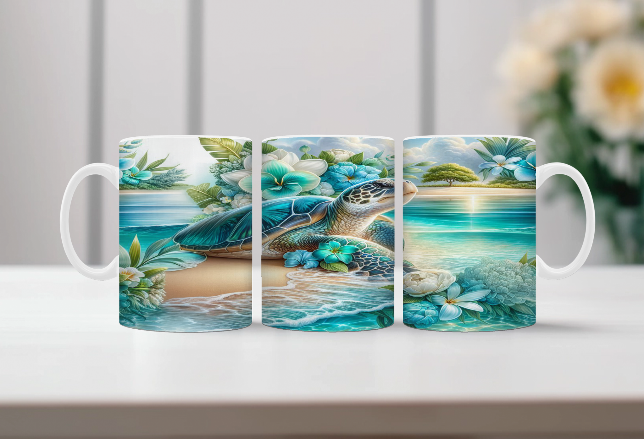 Shell‑O Sunshine Sea Turtle Mugs