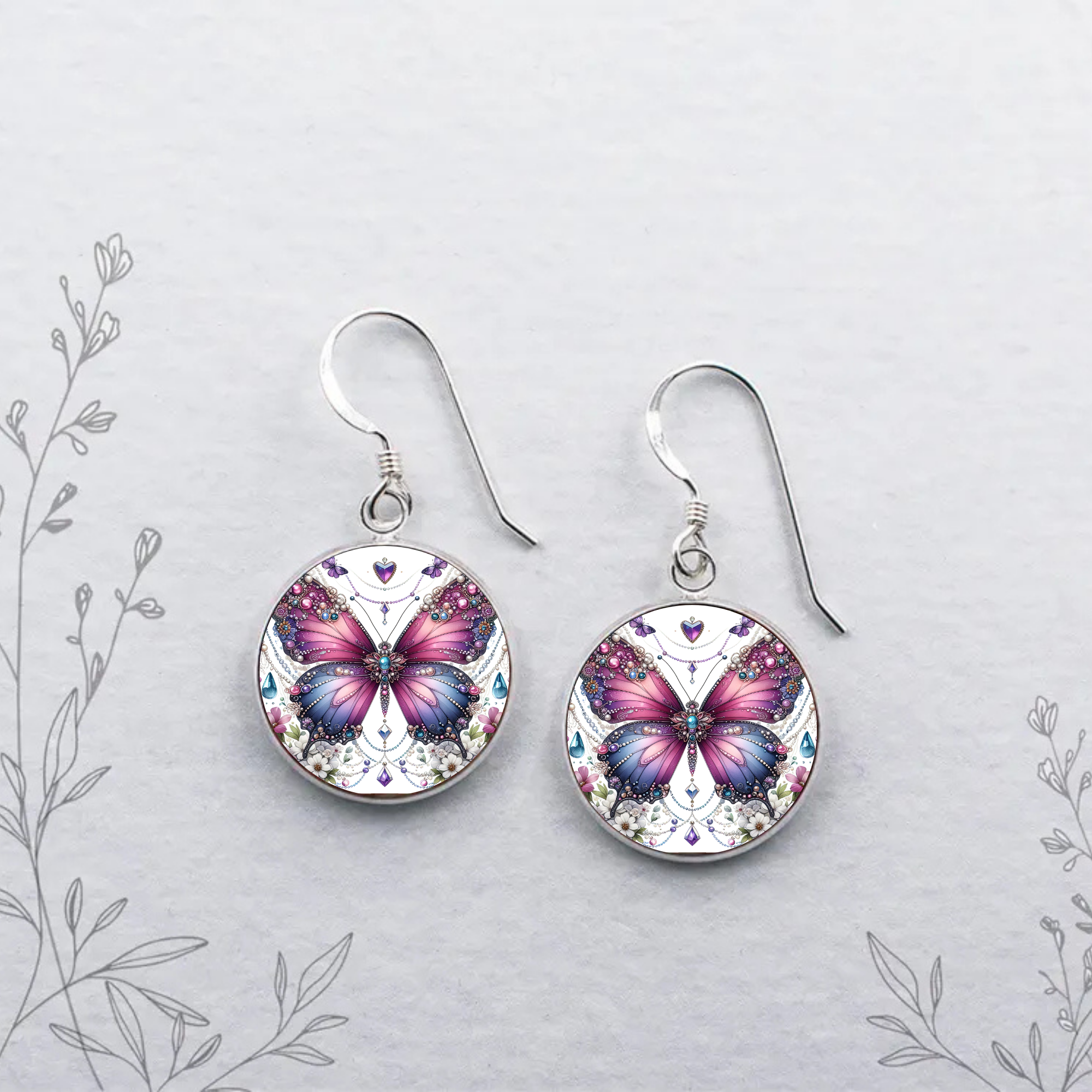Butterfly Stud or Dangle Earrings